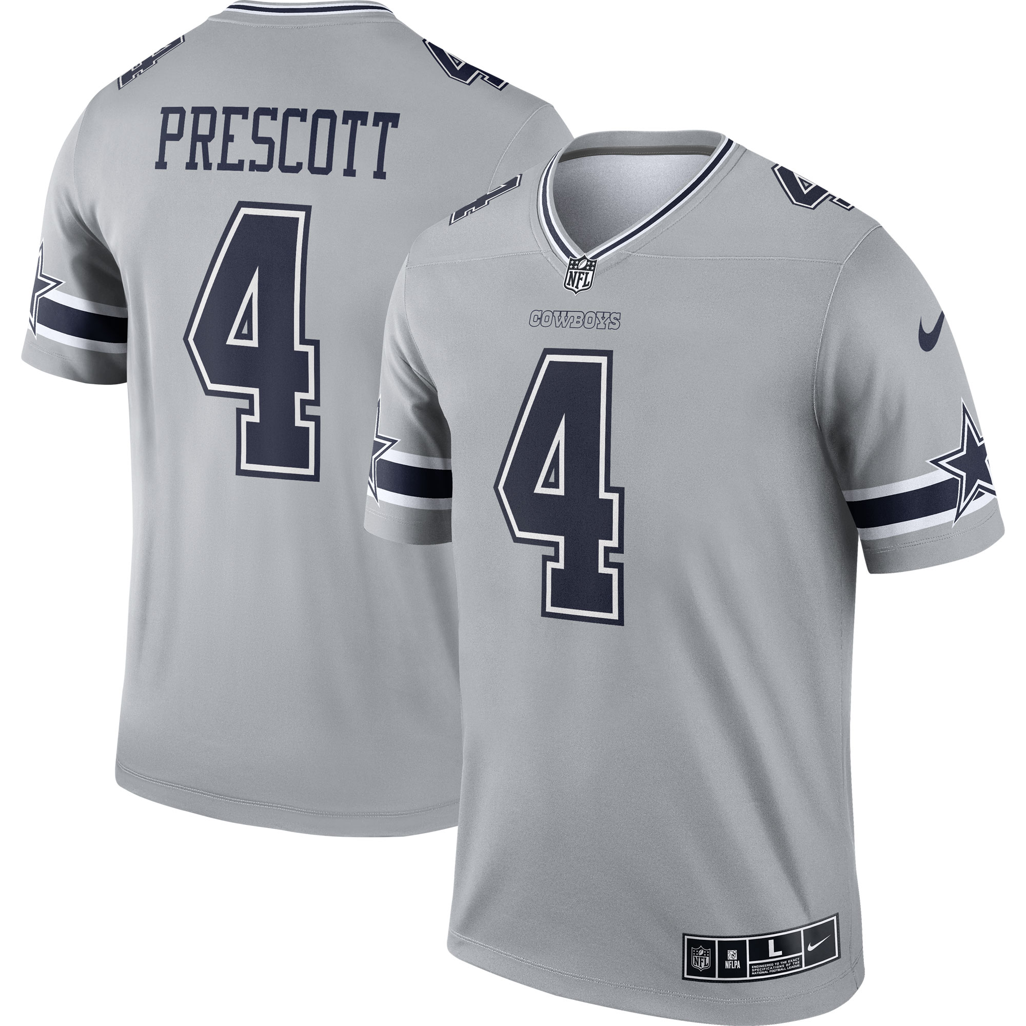 Dak Prescott Dallas Cowboys Inverted Legend Player Performance Top - Gray