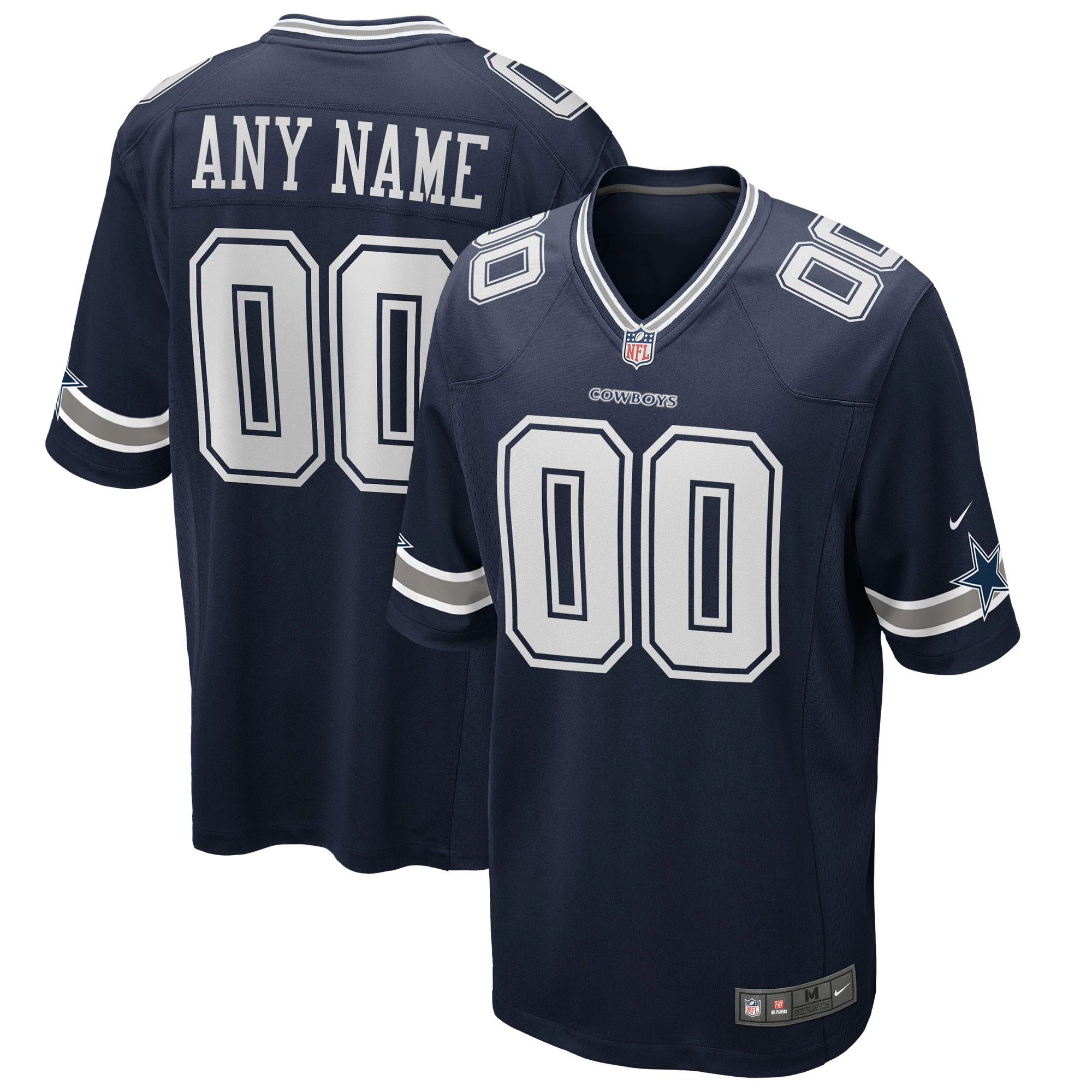 Alternative view of Dallas Cowboys Navy Custom Jersey - Nike NFL Gear