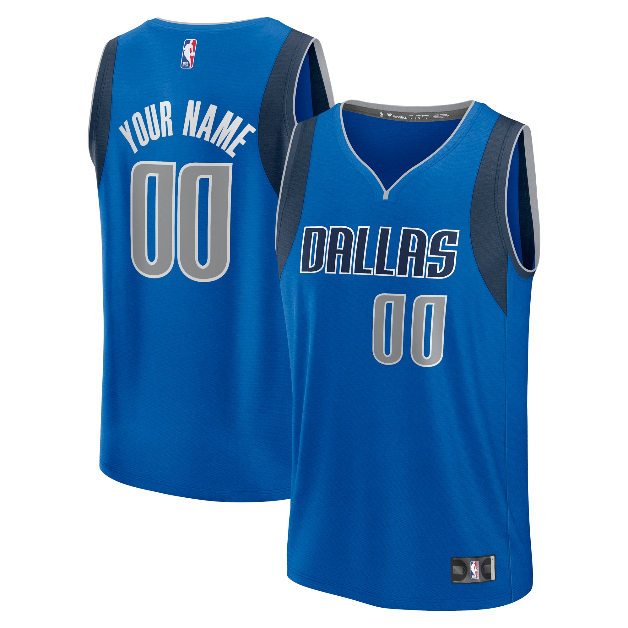 Dallas Mavericks Fanatics Youth Fast Break Custom Jersey - Blue - Icon Edition