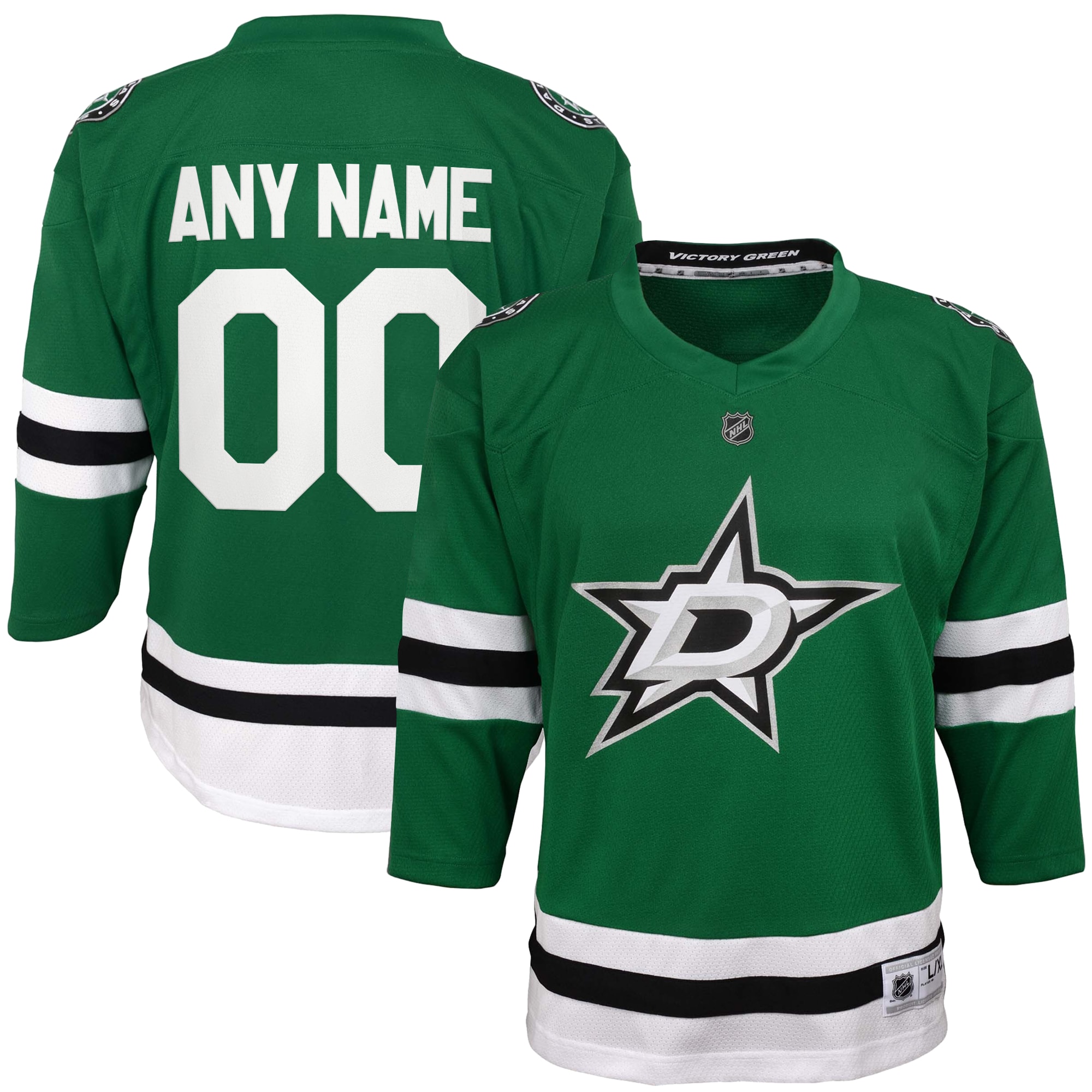 Dallas Stars Youth Home Custom Jersey - Green