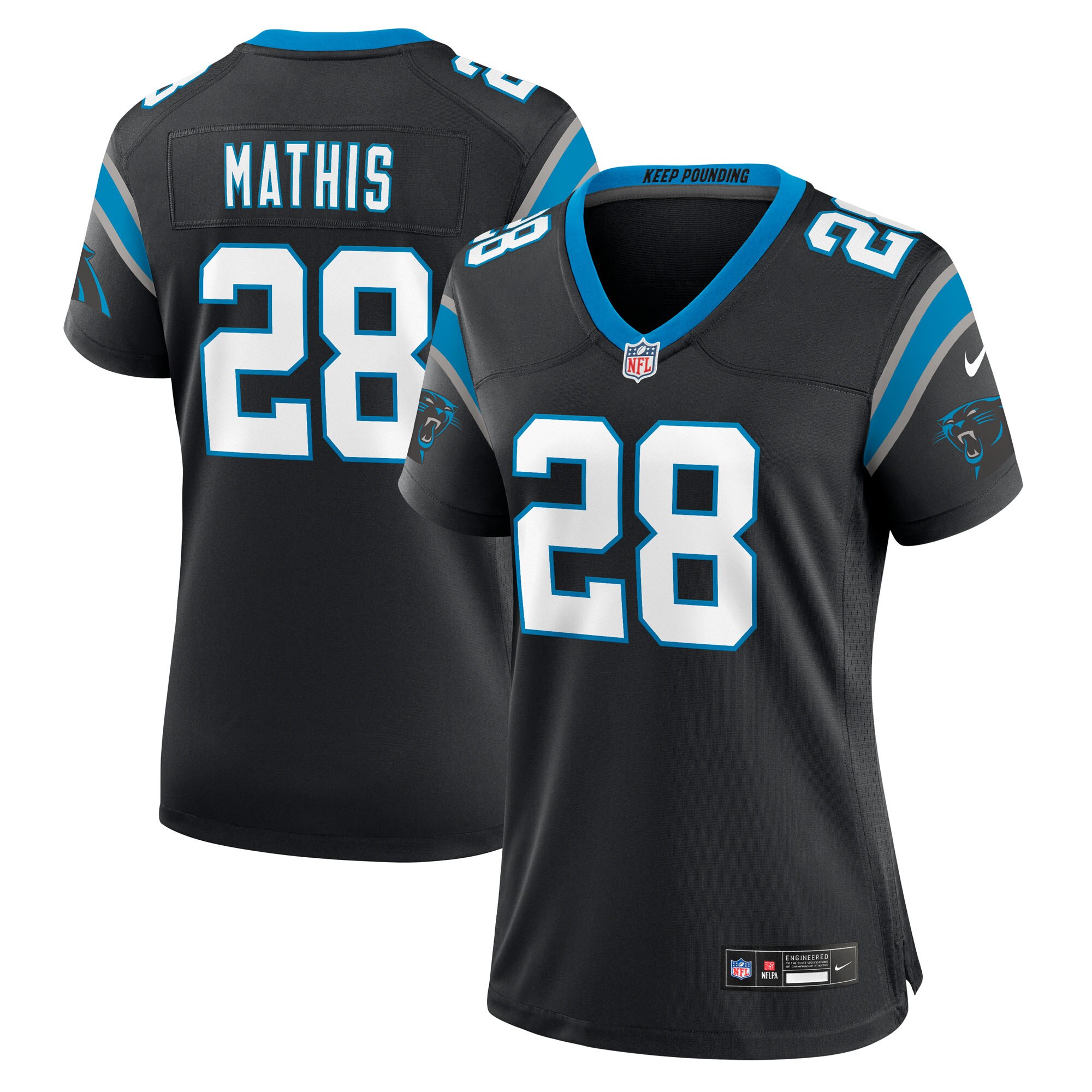 Damarri Mathis Carolina Panthers Women's Team Game Jersey - Black