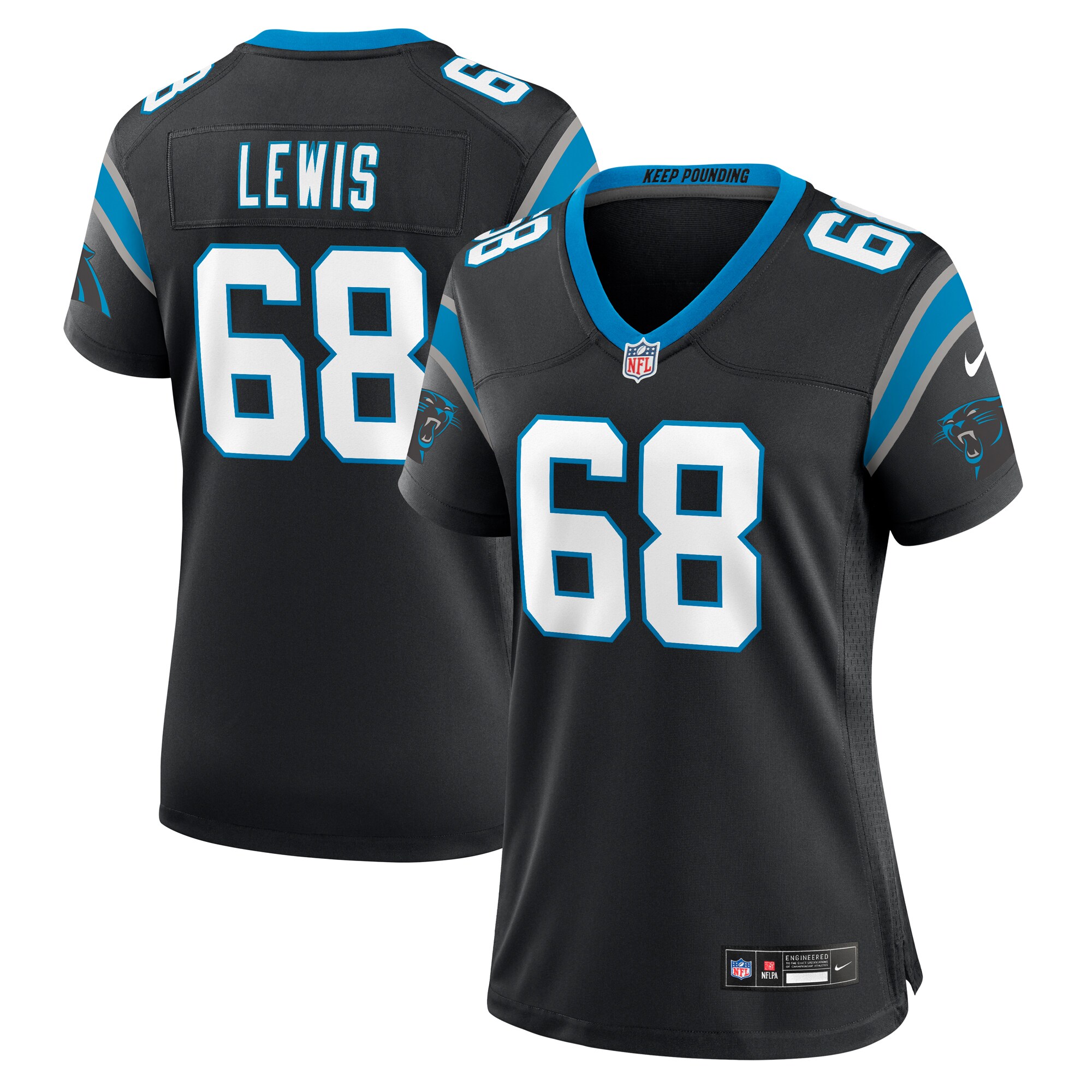 Damien Lewis Carolina Panthers Women's Game Jersey - Black