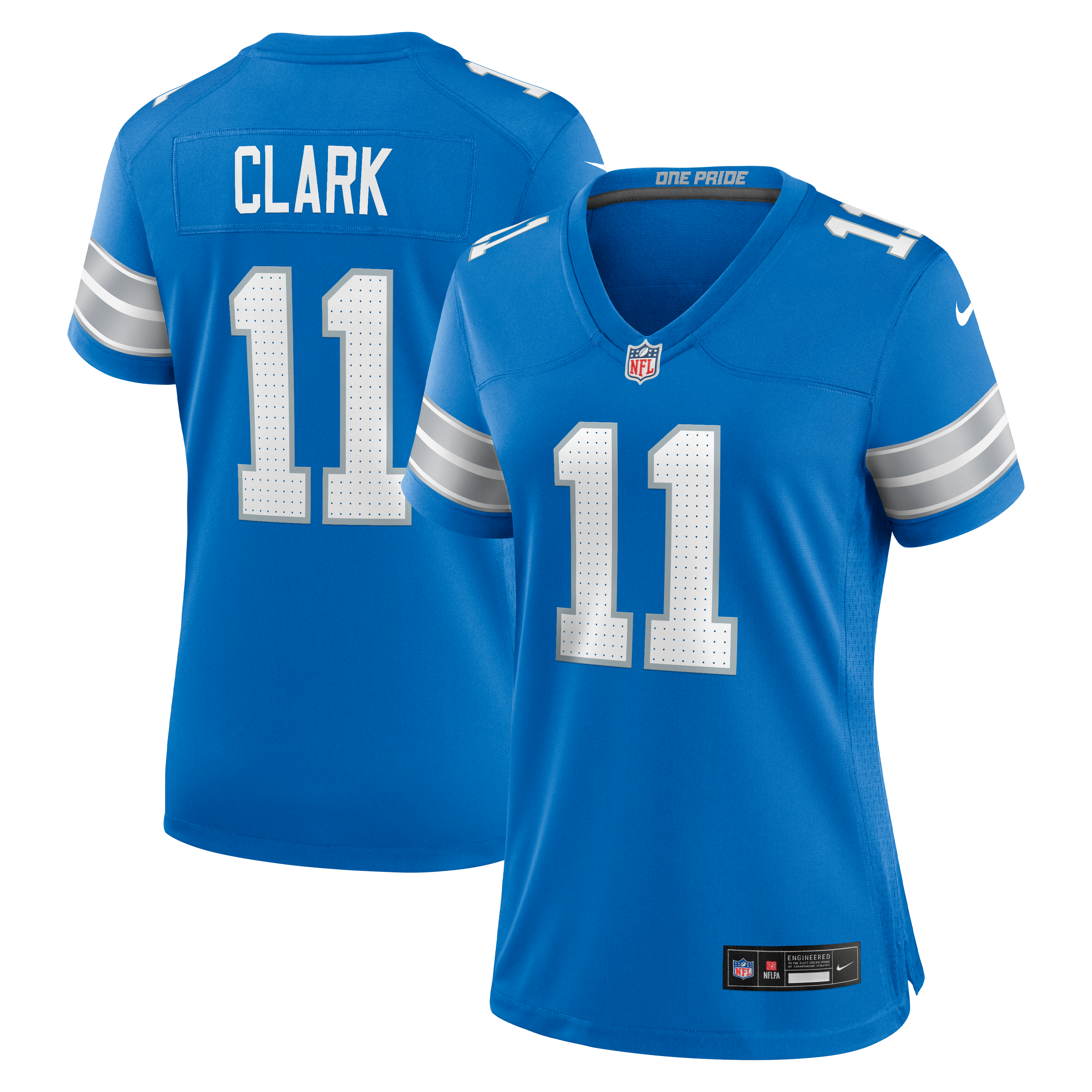 Damone Clark Detroit Lions Women's Team Game Jersey - Blue