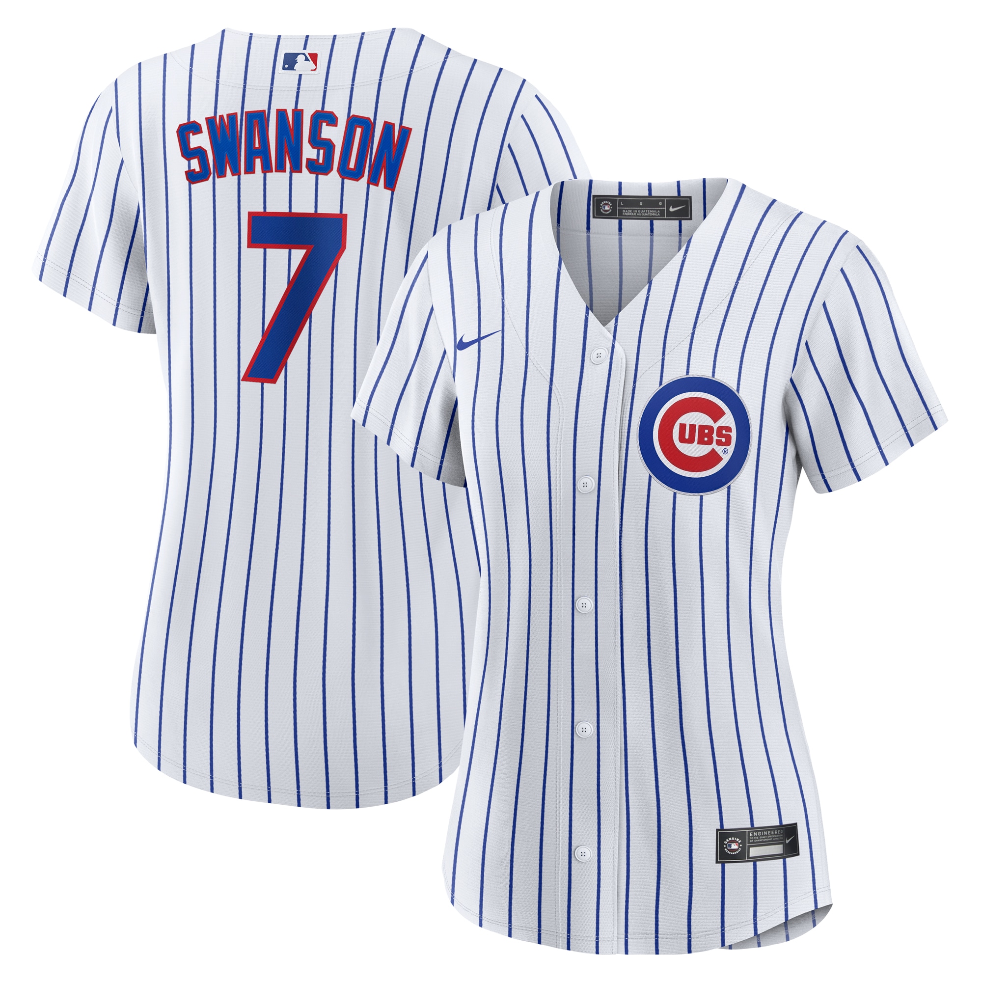 Dansby Swanson Chicago Cubs Women's Home Player Jersey - White/Royal