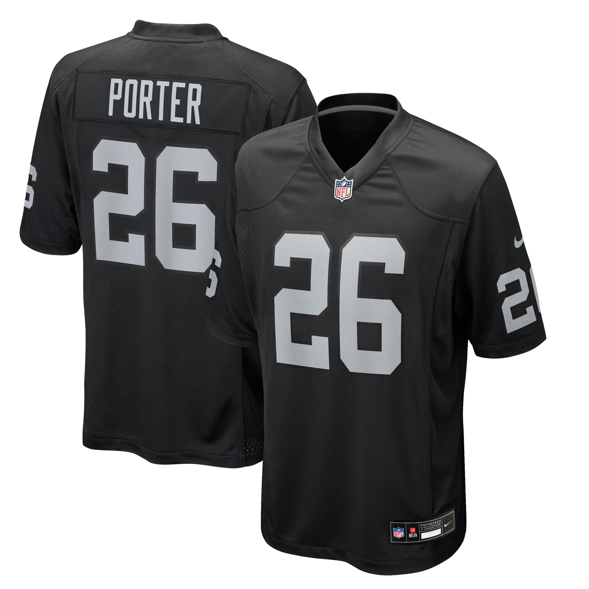 Darien Porter Las Vegas Raiders Team Game Jersey - Black