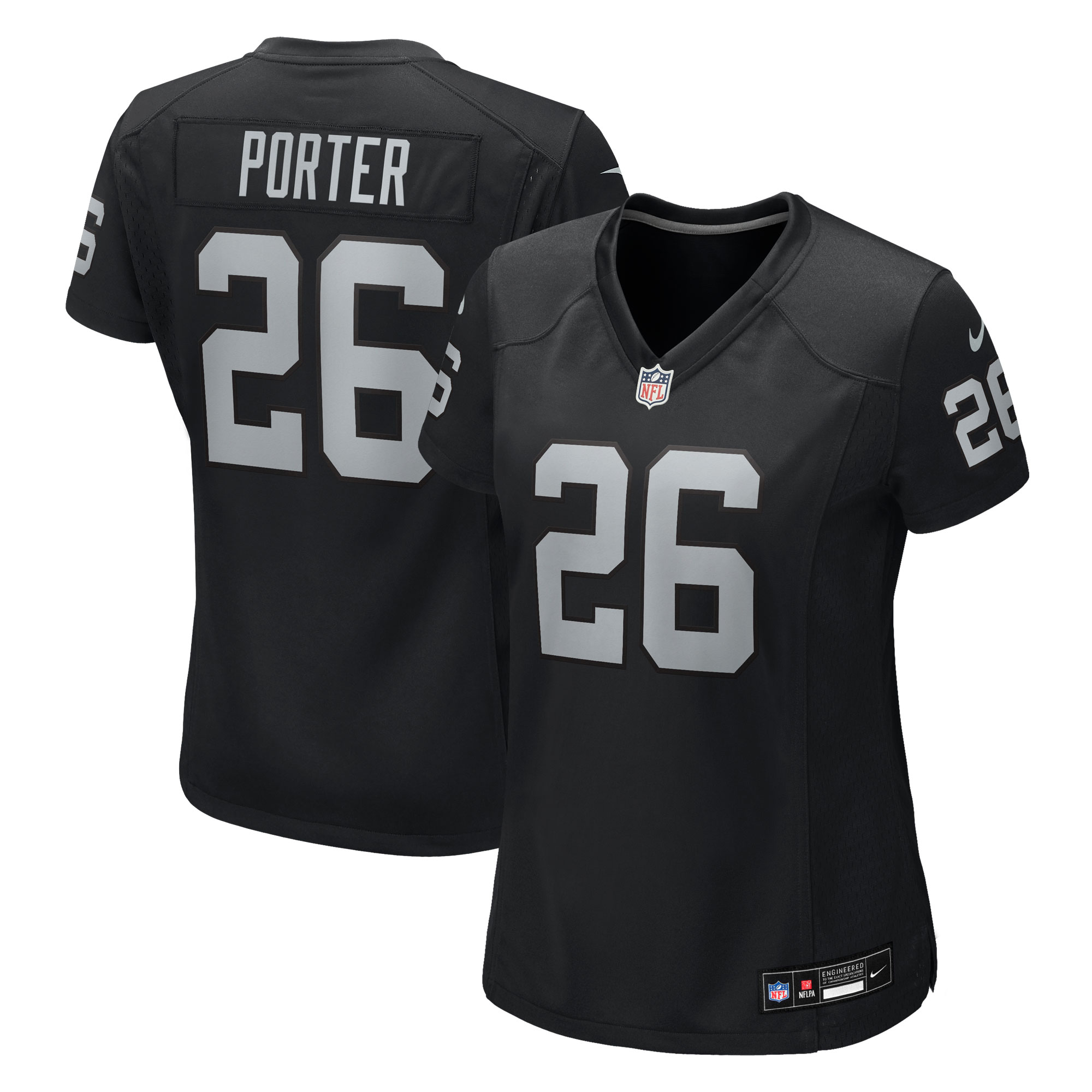 Darien Porter Las Vegas Raiders Women's Team Game Jersey - Black