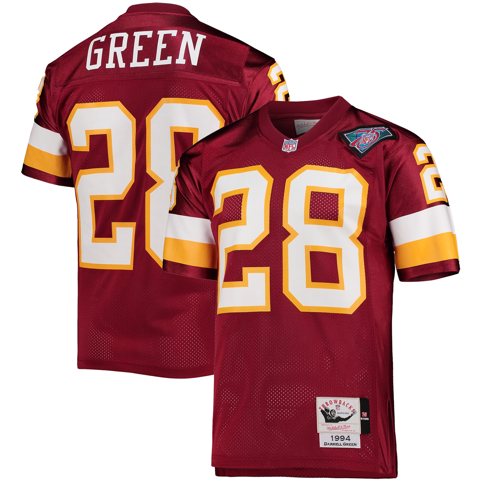 Darrell Green Washington Football Team 1994 Throwback Retired Player Jersey - Burgundy