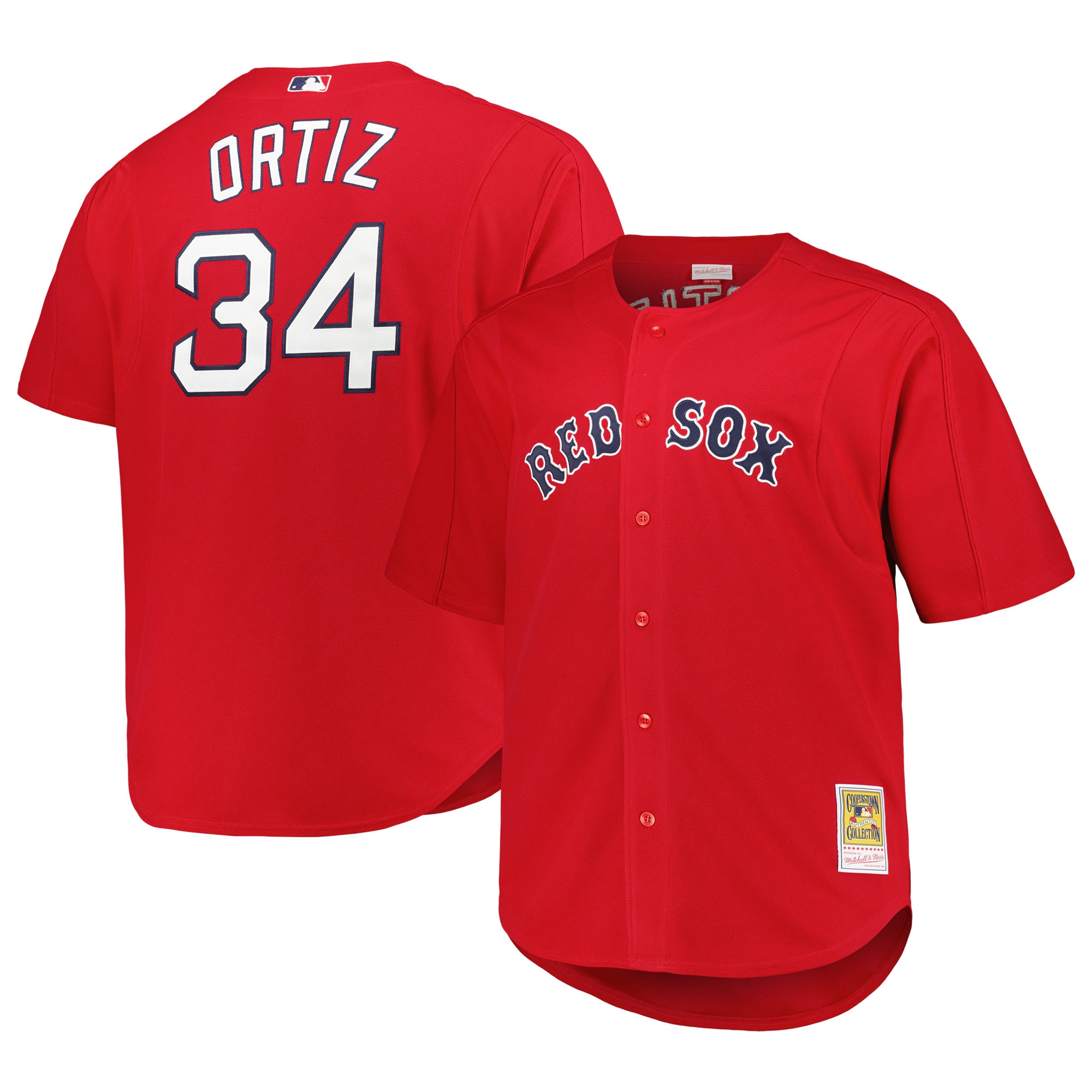 David Ortiz Boston Red Sox Big & Tall Cooperstown Mesh Batting Practice Jersey