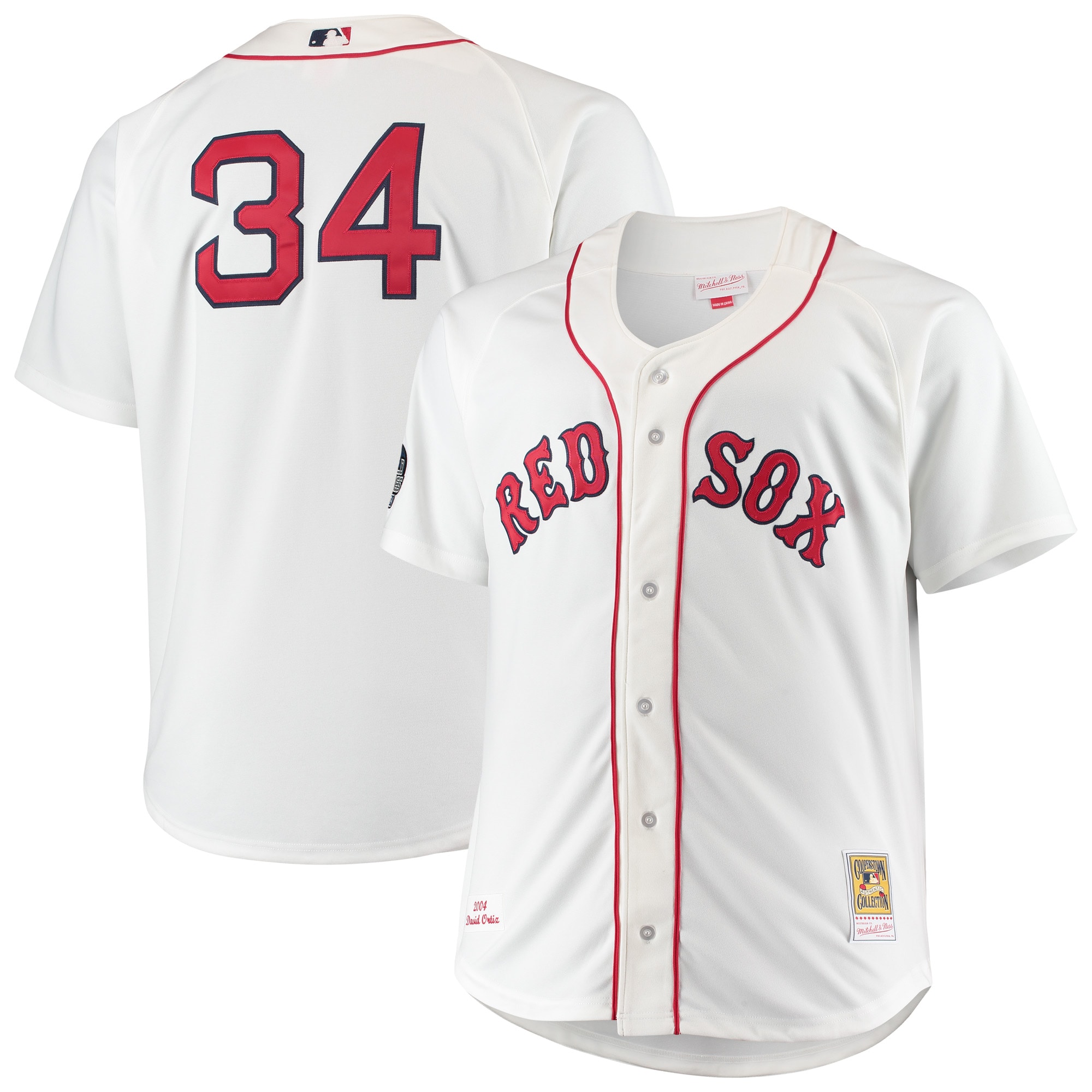 David Ortiz Boston Red Sox Big & Tall Home Player Jersey - White