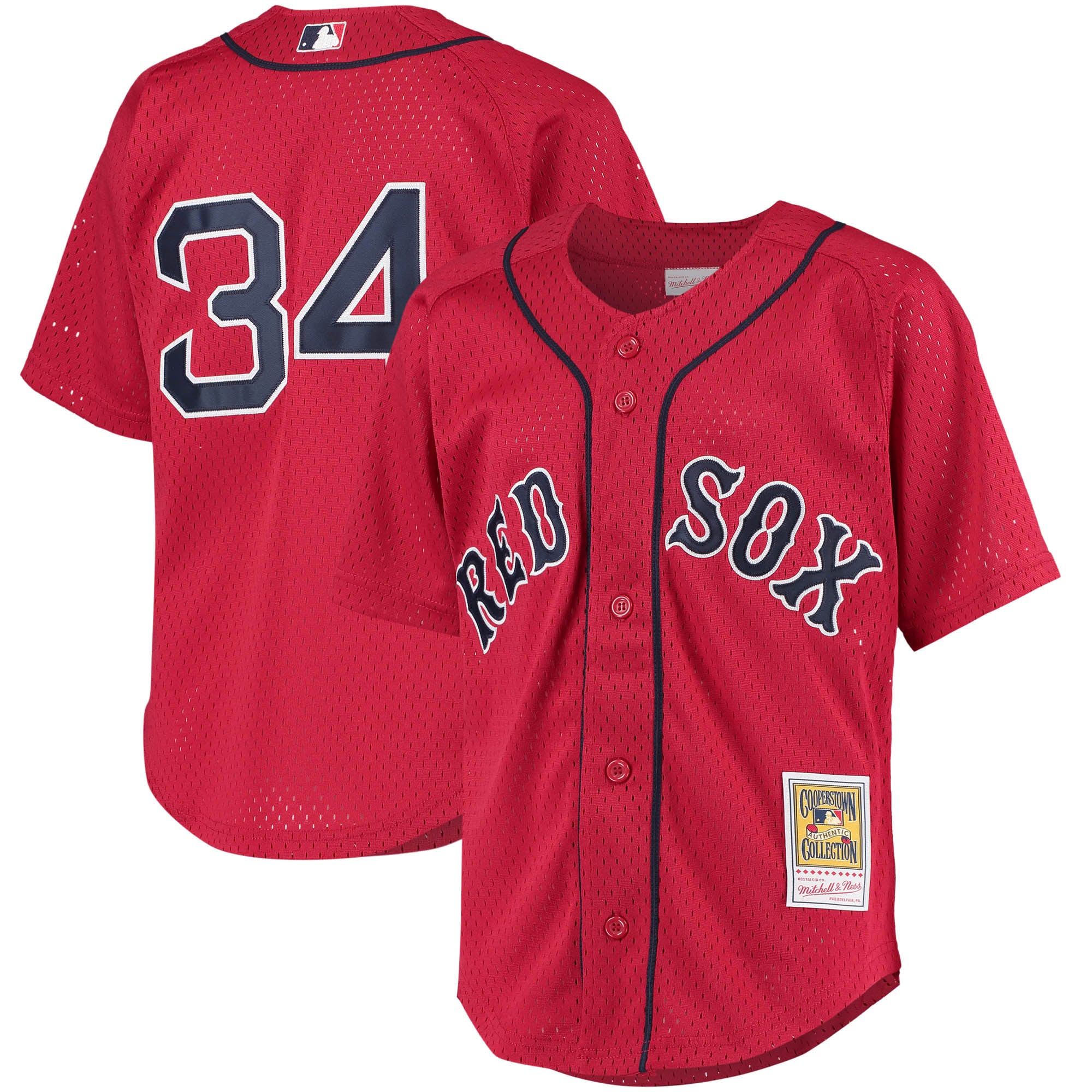 David Ortiz Boston Red Sox Youth Cooperstown Collection Batting Practice Jersey - Red