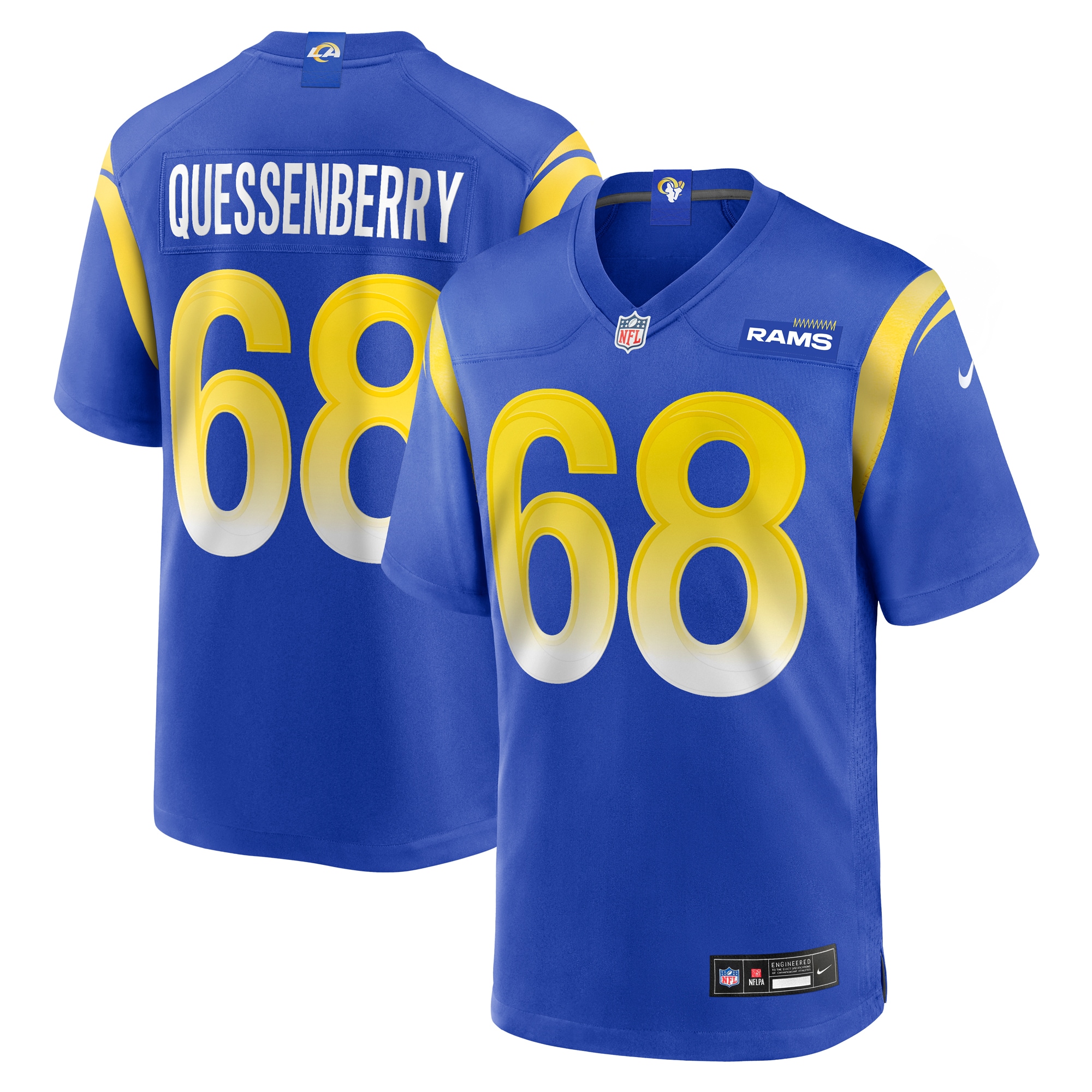 David Quessenberry Los Angeles Rams Team Game Jersey - Royal