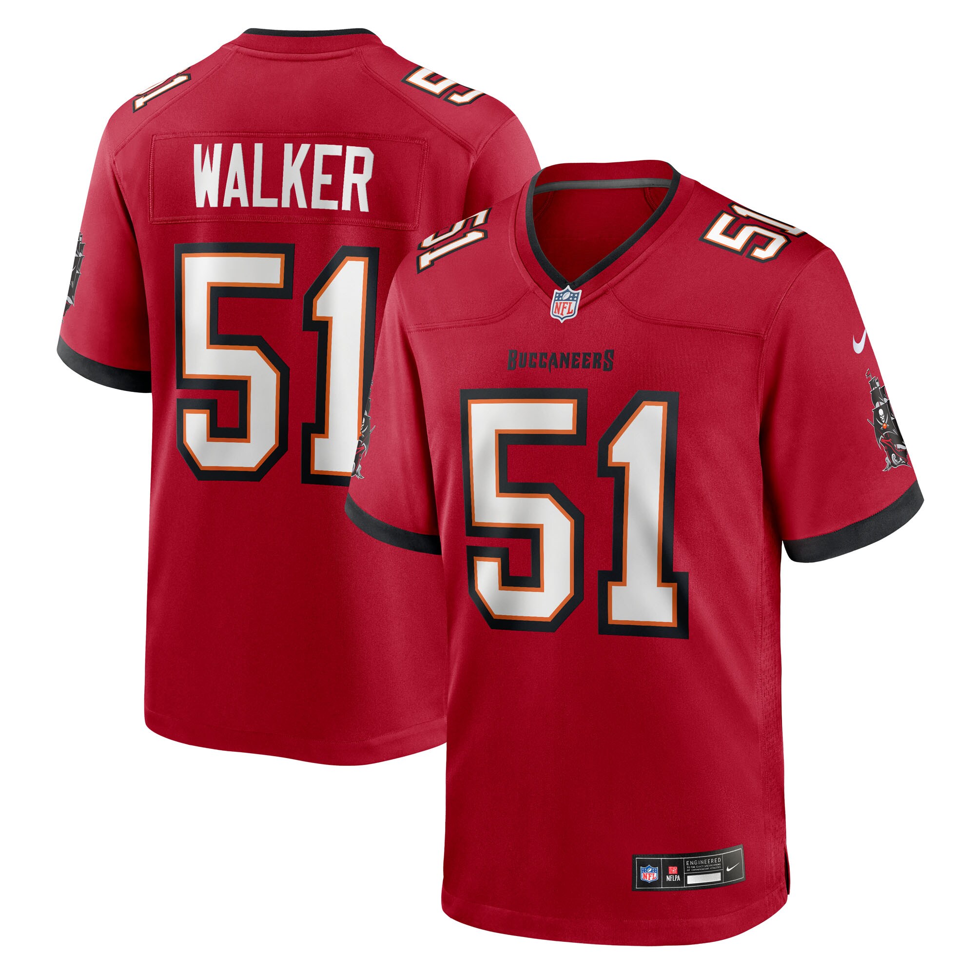 David Walker Tampa Bay Buccaneers Team Game Jersey - Red
