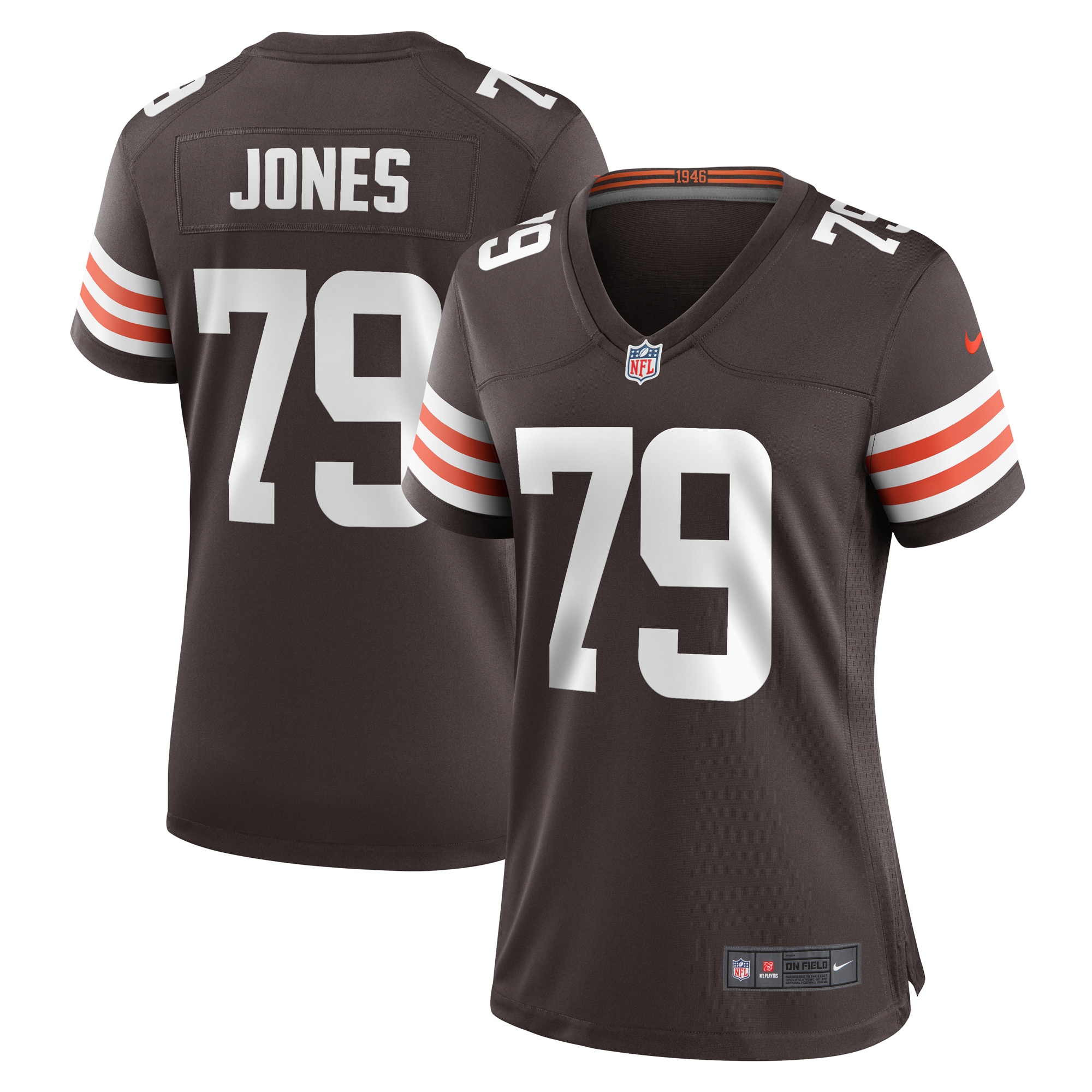 Dawand Jones Cleveland Browns Women's Team Game Jersey - Brown