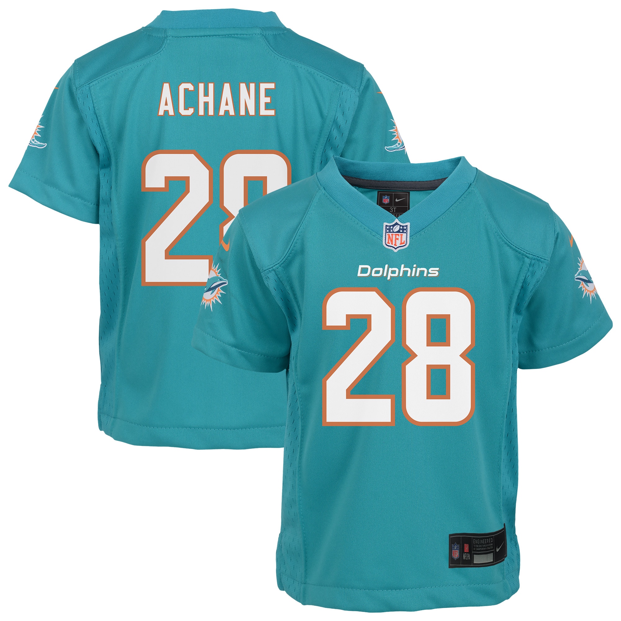 De’Von Achane Miami Dolphins Infant Team Player Game Jersey - Aqua