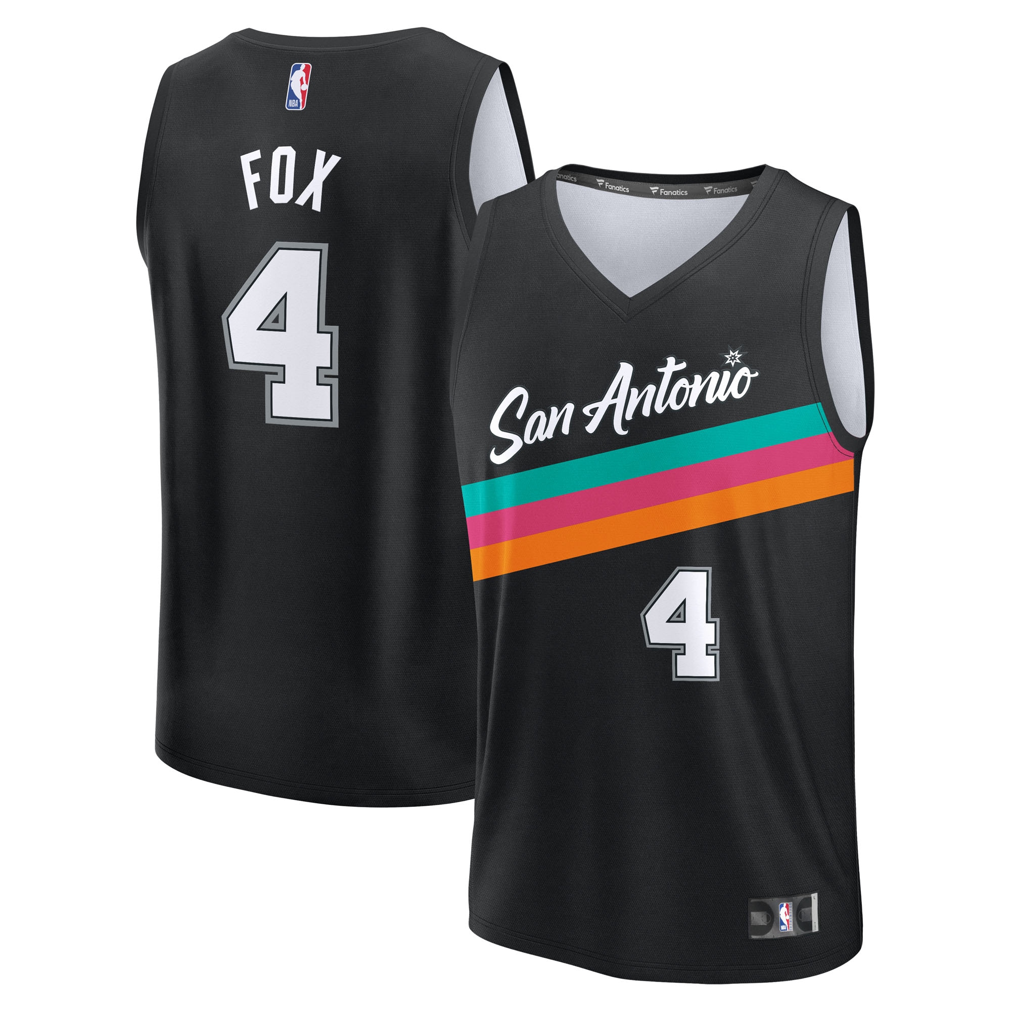 De'Aaron Fox San Antonio Spurs Fanatics 2025/26 City Edition Fast Break Jersey - Black