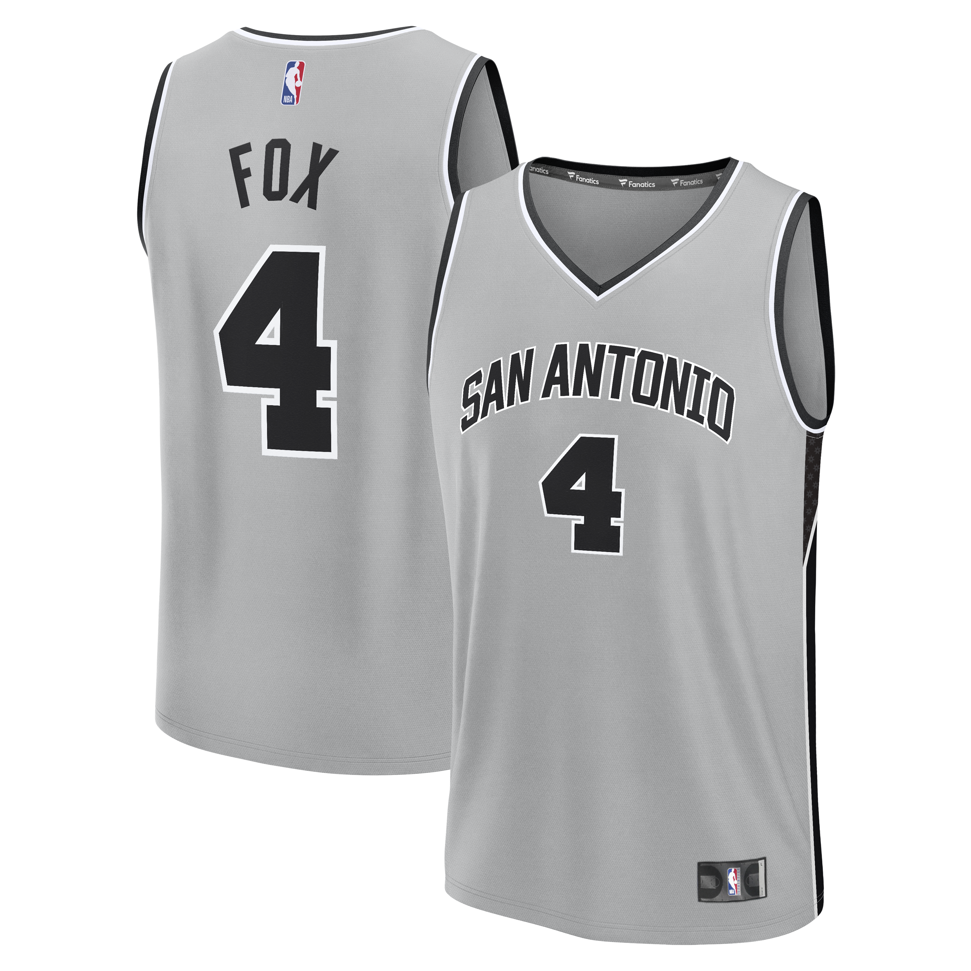 De'Aaron Fox San Antonio Spurs Fanatics Fast Break Jersey - Statement Edition - Silver