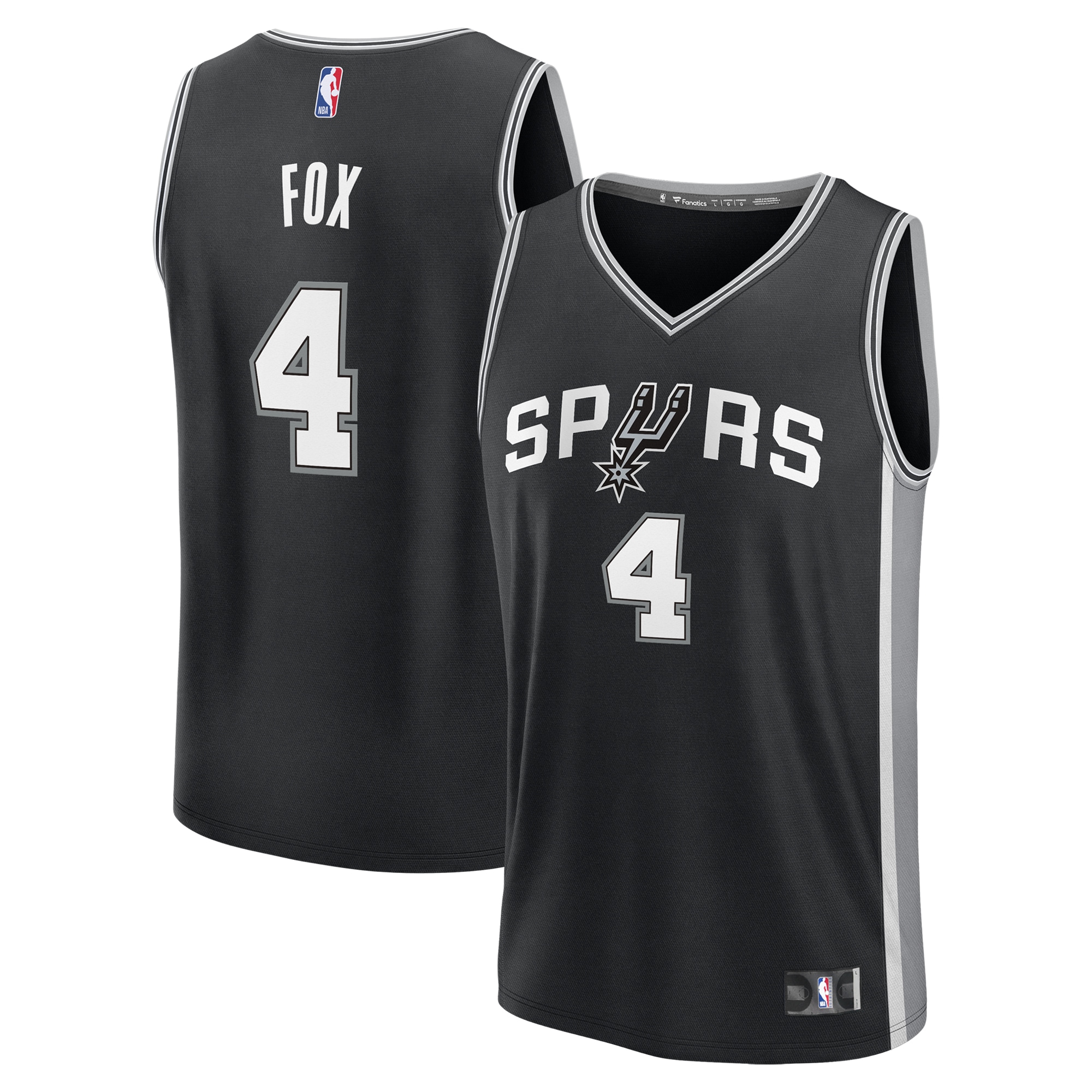 De'Aaron Fox San Antonio Spurs Fanatics Youth Fast Break Player Jersey - Icon Edition - Black