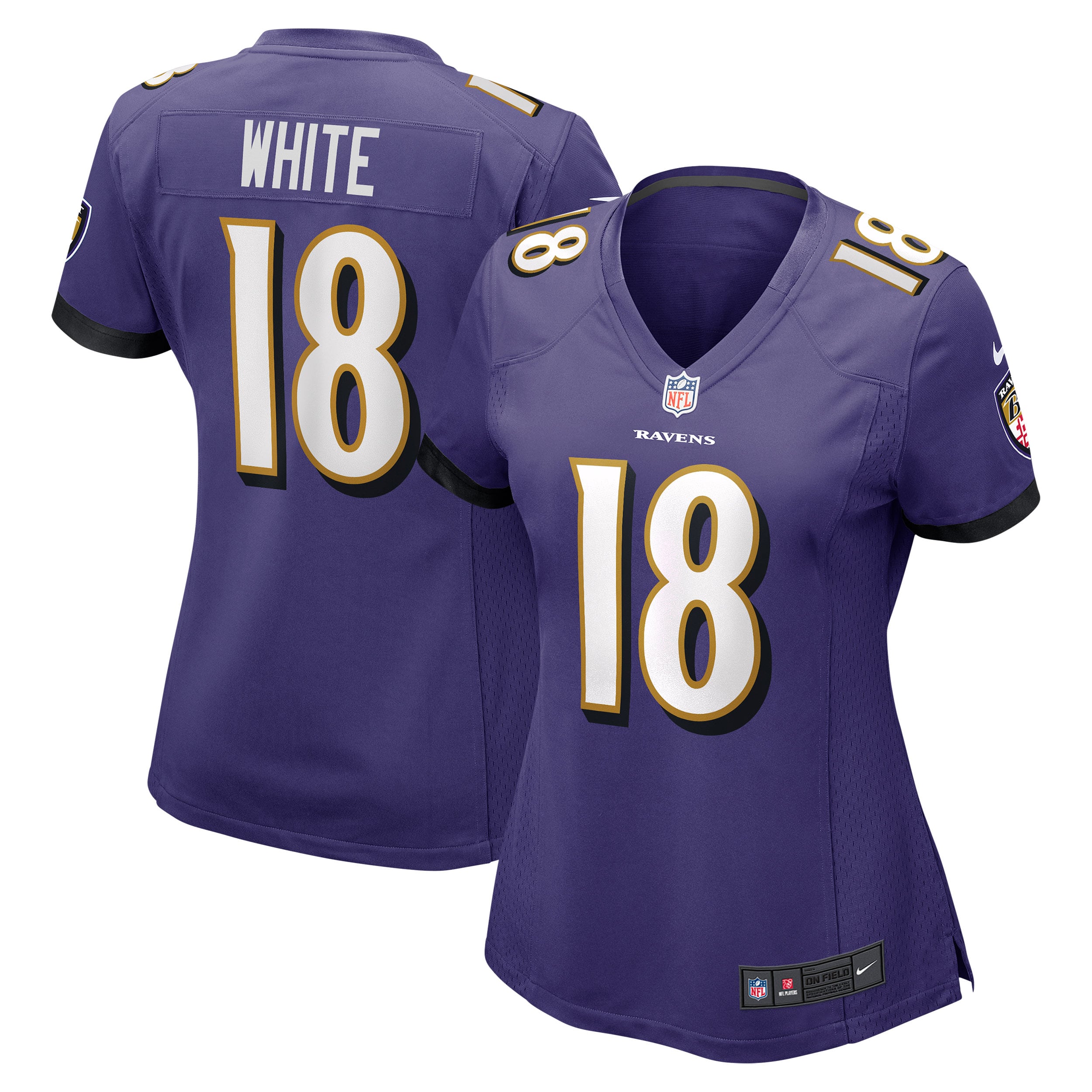 DeAndrew White Baltimore Ravens Women's Game Jersey - Purple