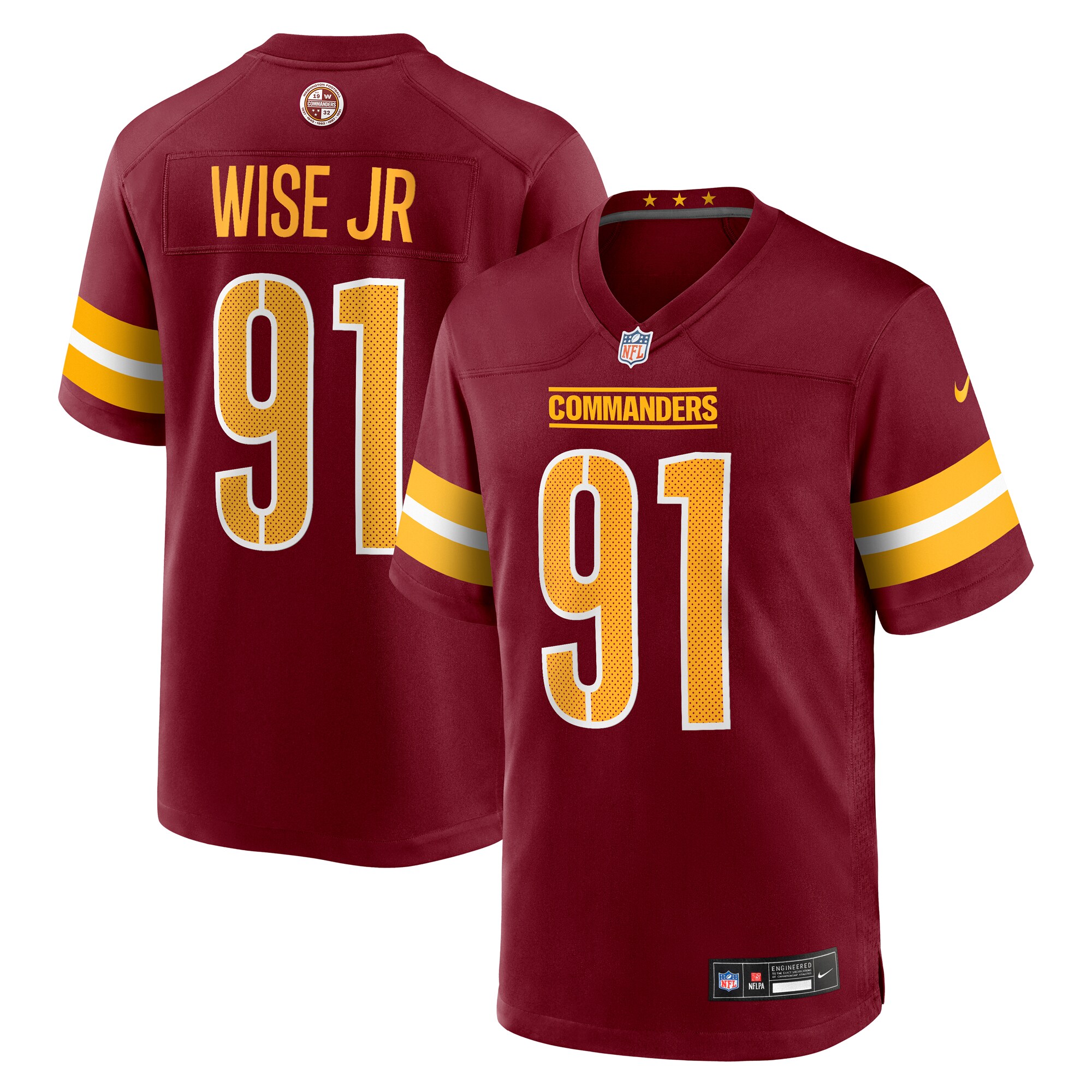 Deatrich Wise Jr. Washington Commanders Team Game Jersey - Burgundy