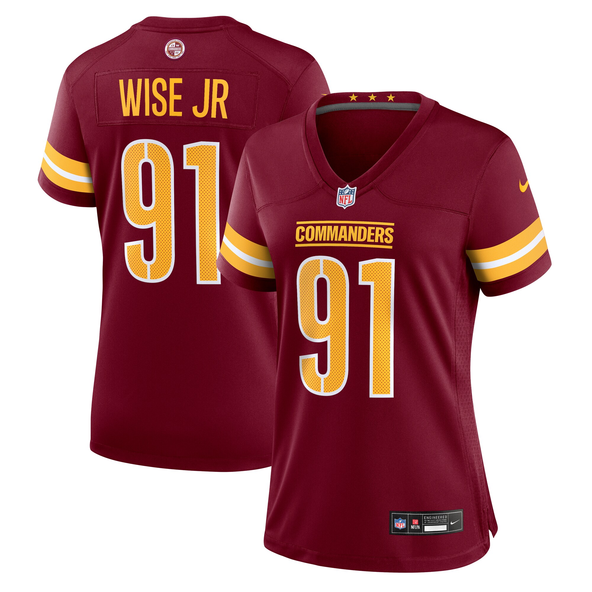 Deatrich Wise Jr. Washington Commanders Women's Team Game Jersey - Burgundy