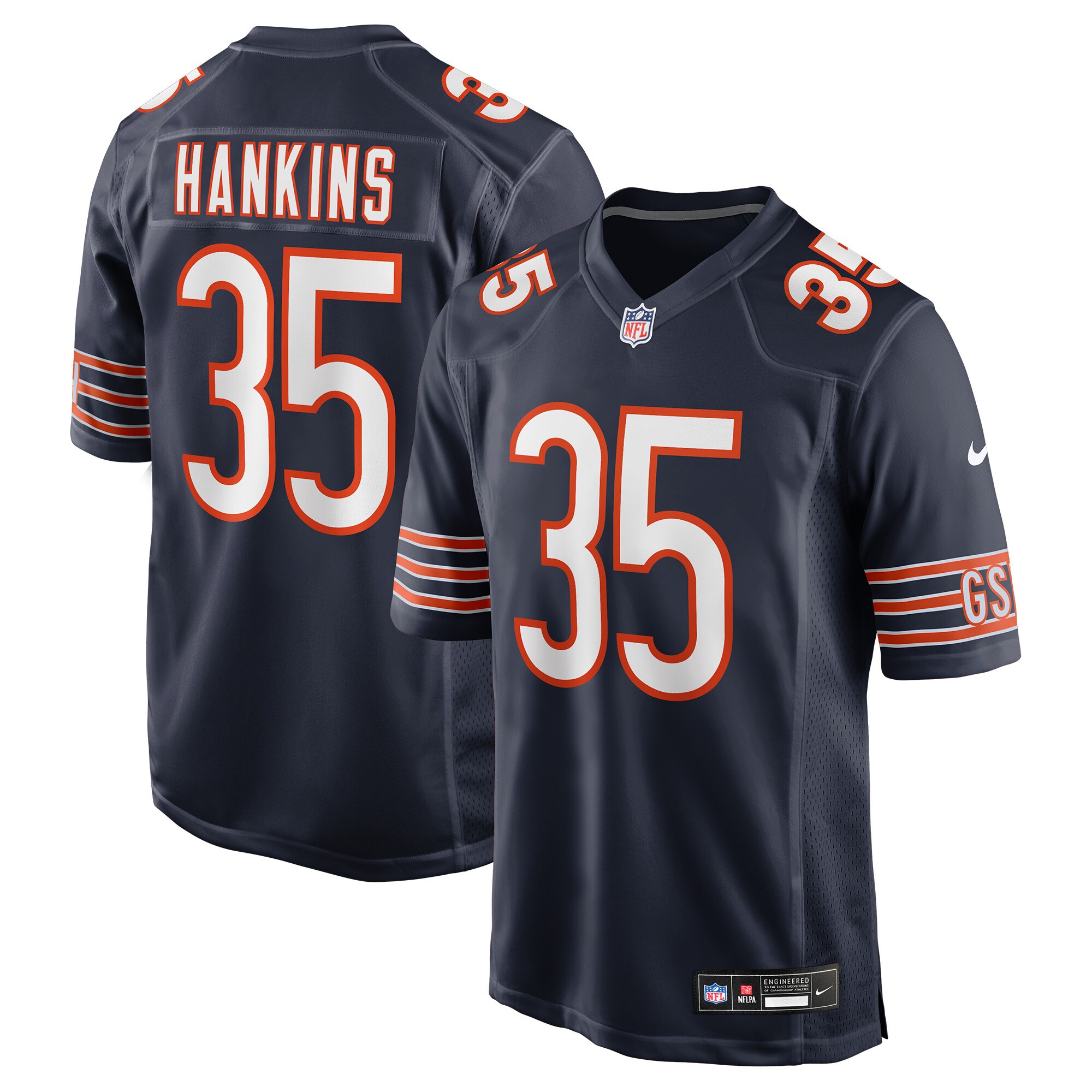 Deion Hankins Chicago Bears Team Game Jersey - Navy