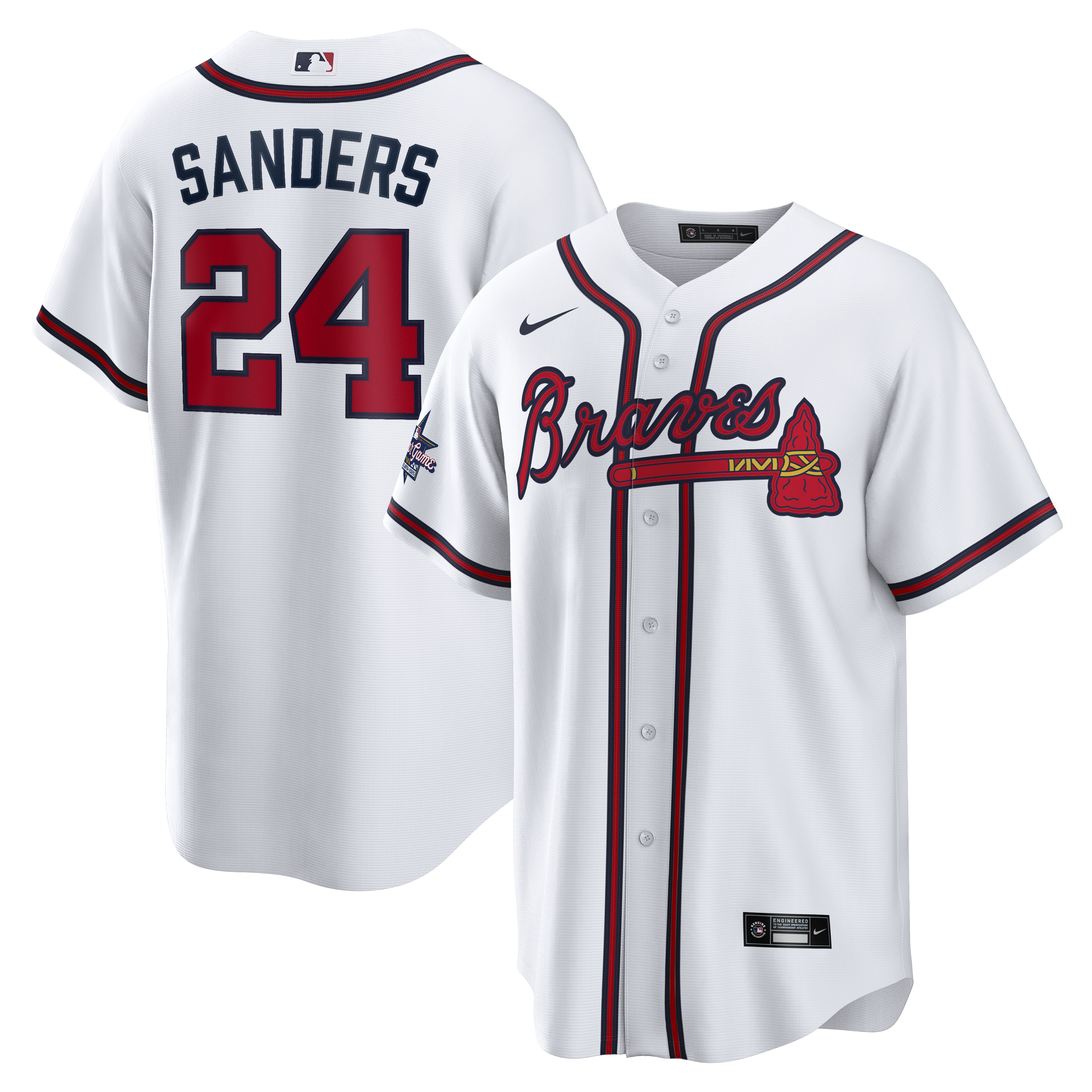 Deion Sanders Atlanta Braves Home Retired Player Jersey - White
