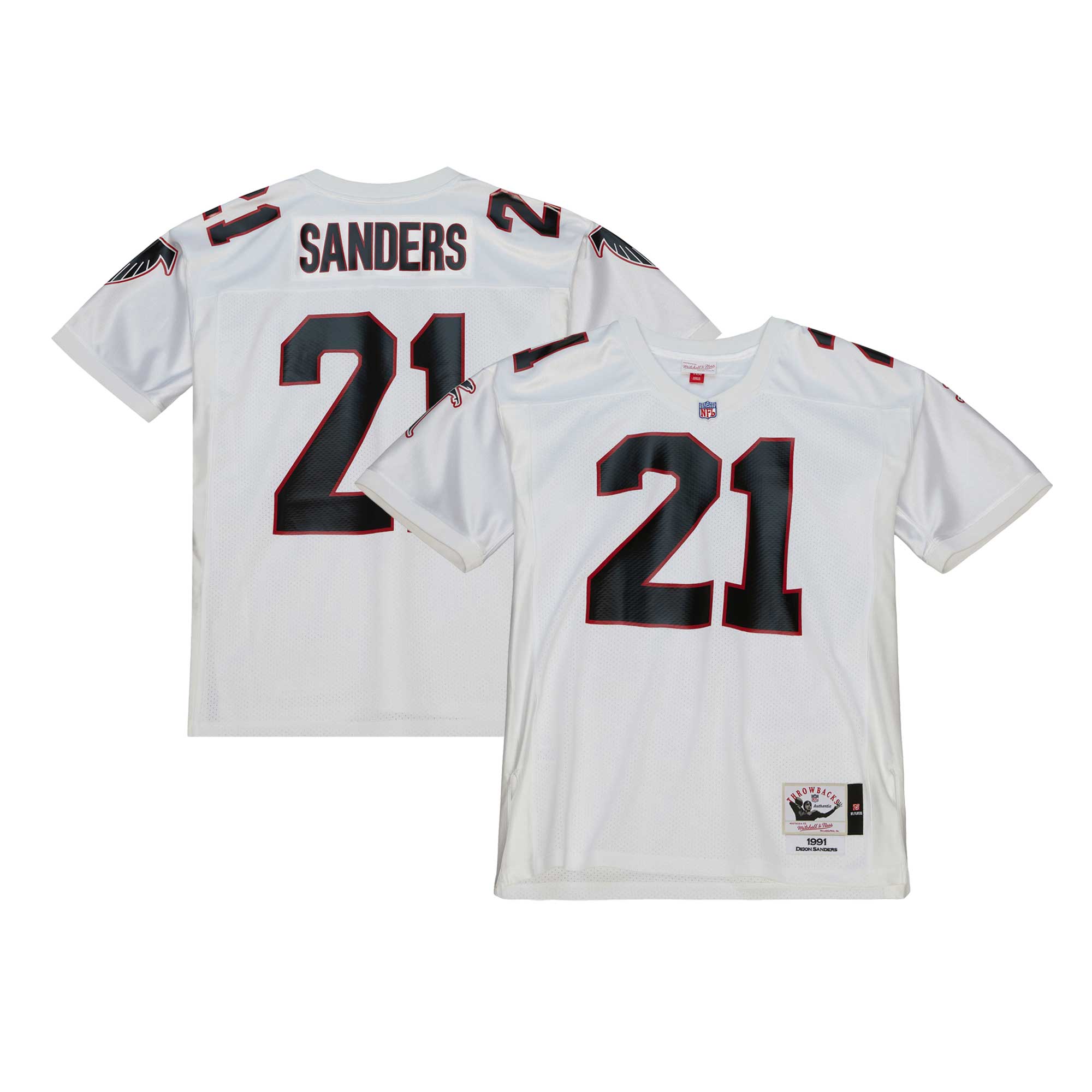 Deion Sanders Atlanta Falcons 1991 Throwback Retired Player Jersey - White