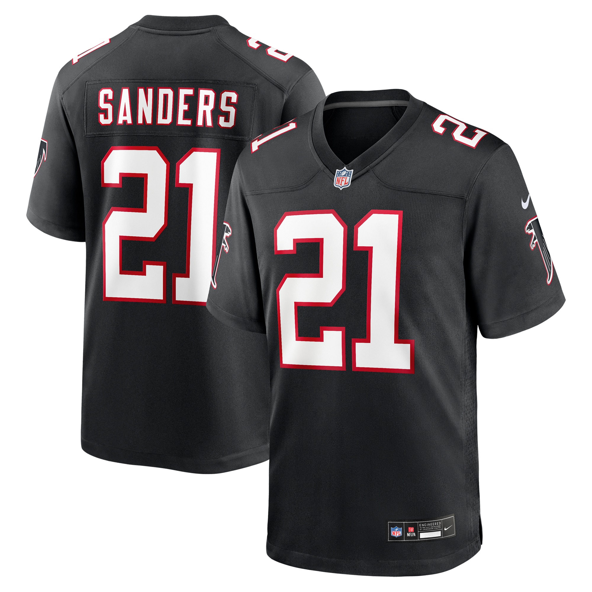 Deion Sanders Atlanta Falcons Retired Player Alternate Game Jersey - Black