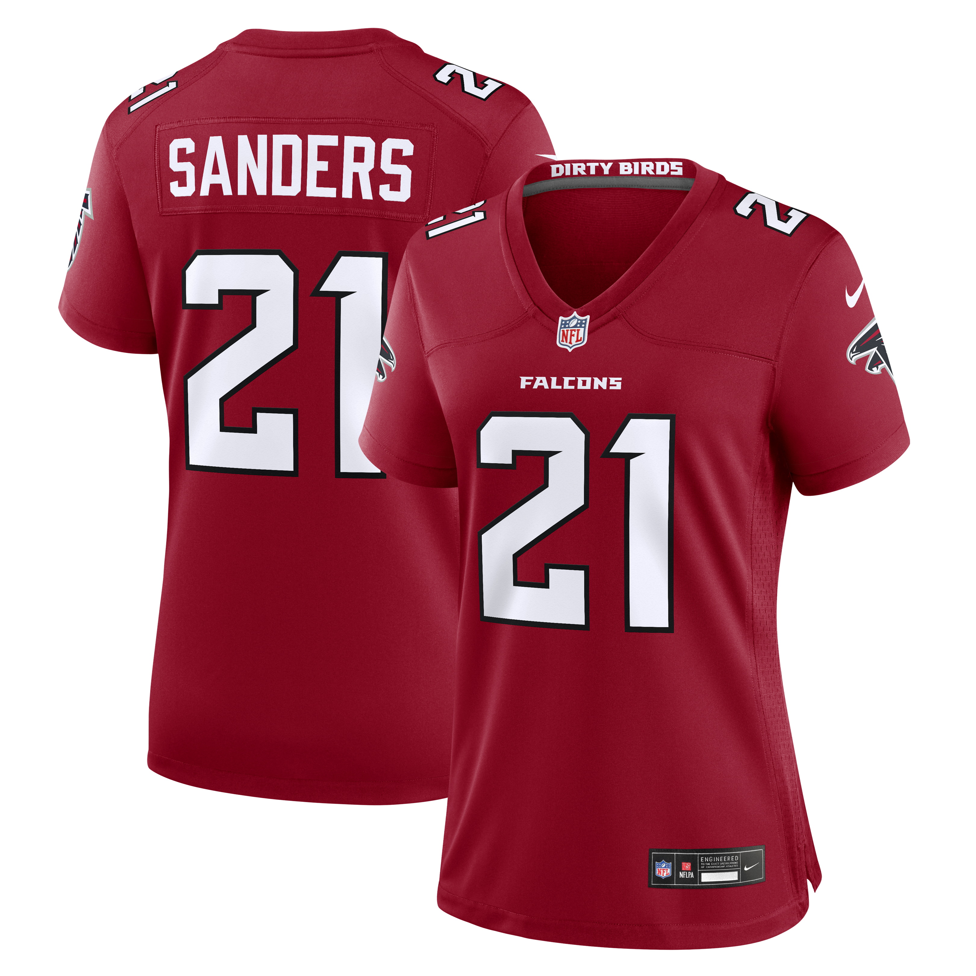 Deion Sanders Atlanta Falcons Women's Retired Player Game Jersey - Red