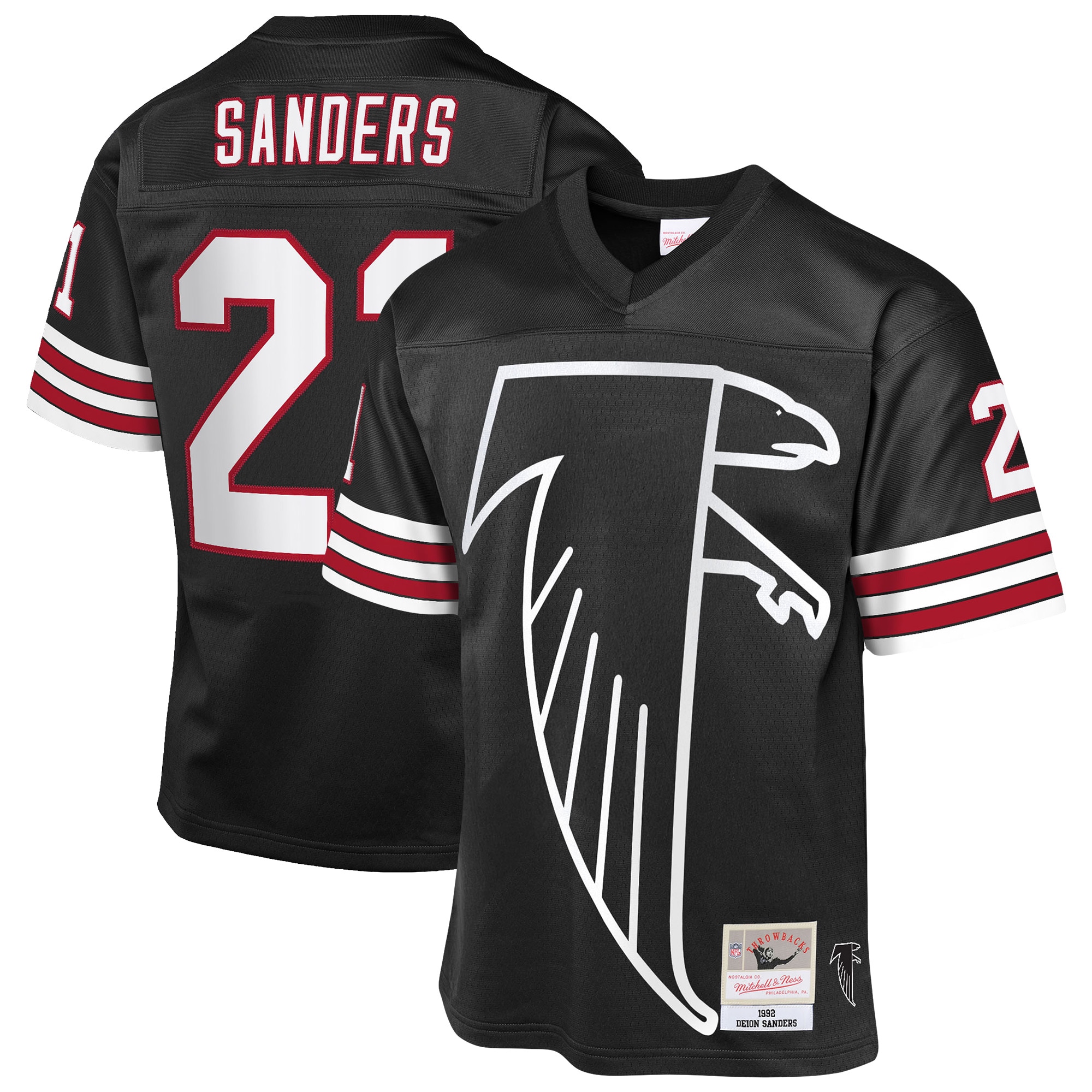 Deion Sanders Atlanta Falcons Youth 1992 Throwback Fashion Jersey - Black