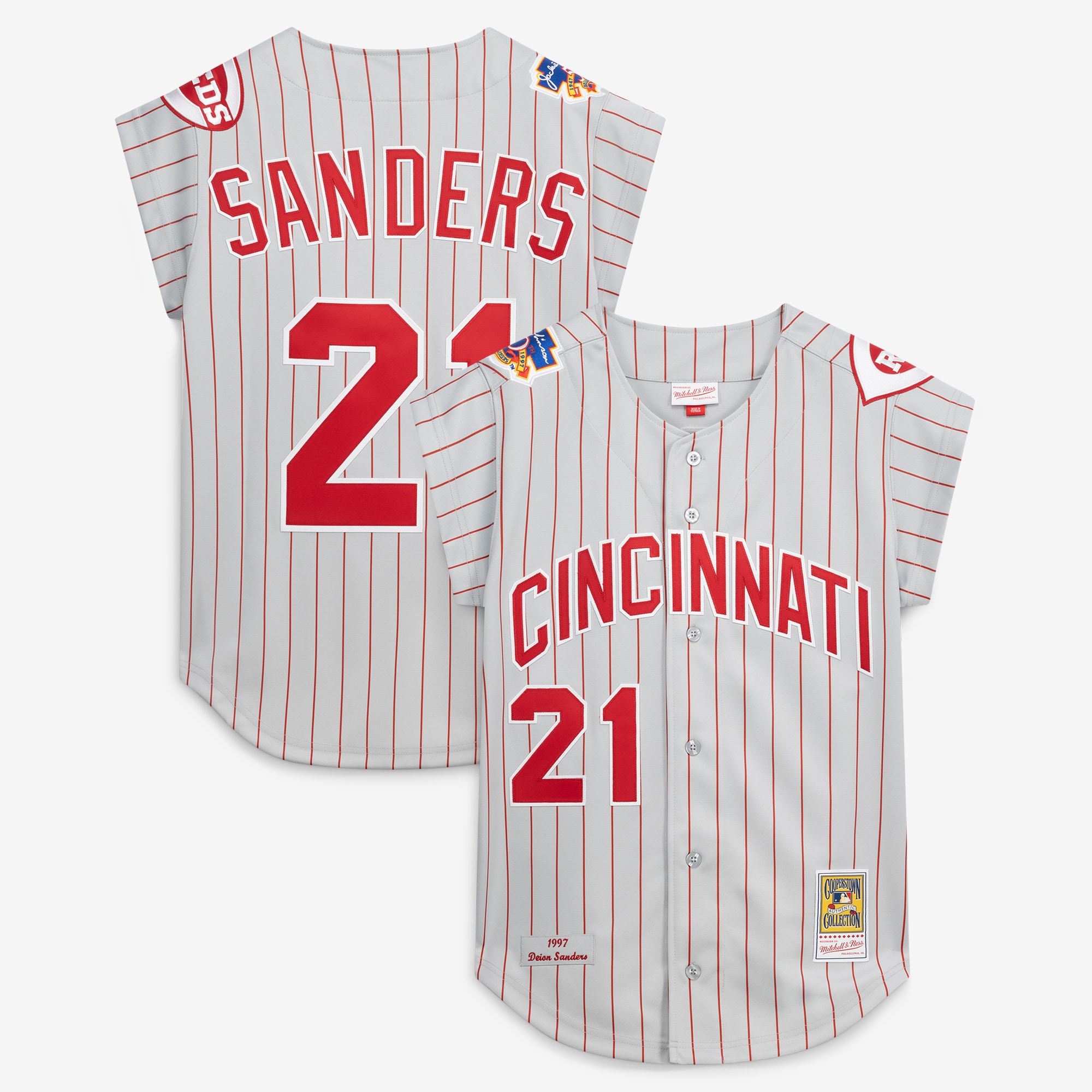 Deion Sanders Cincinnati Reds 1997 Jersey - Gray