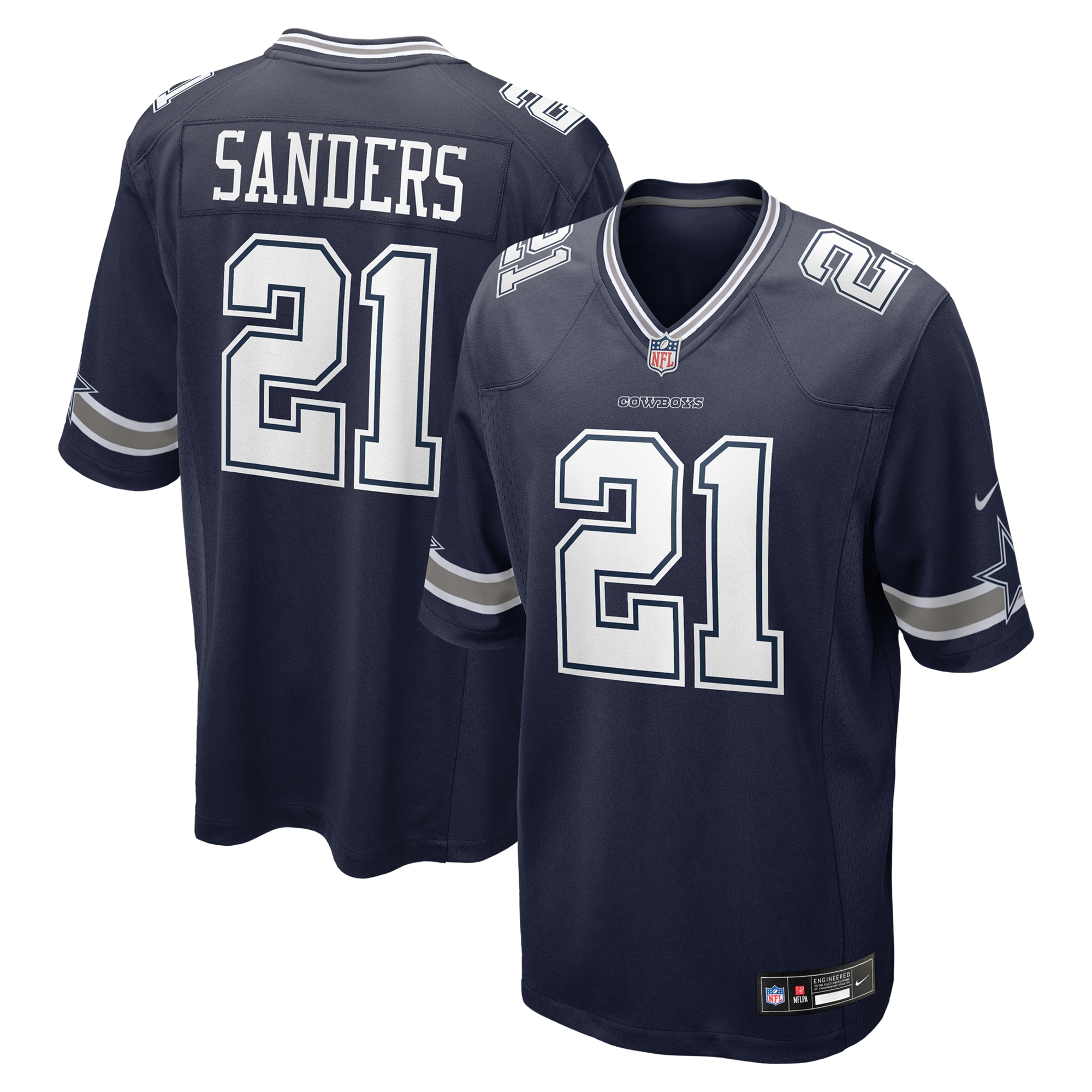 Deion Sanders Dallas Cowboys Team Retired Player Game Jersey - Navy