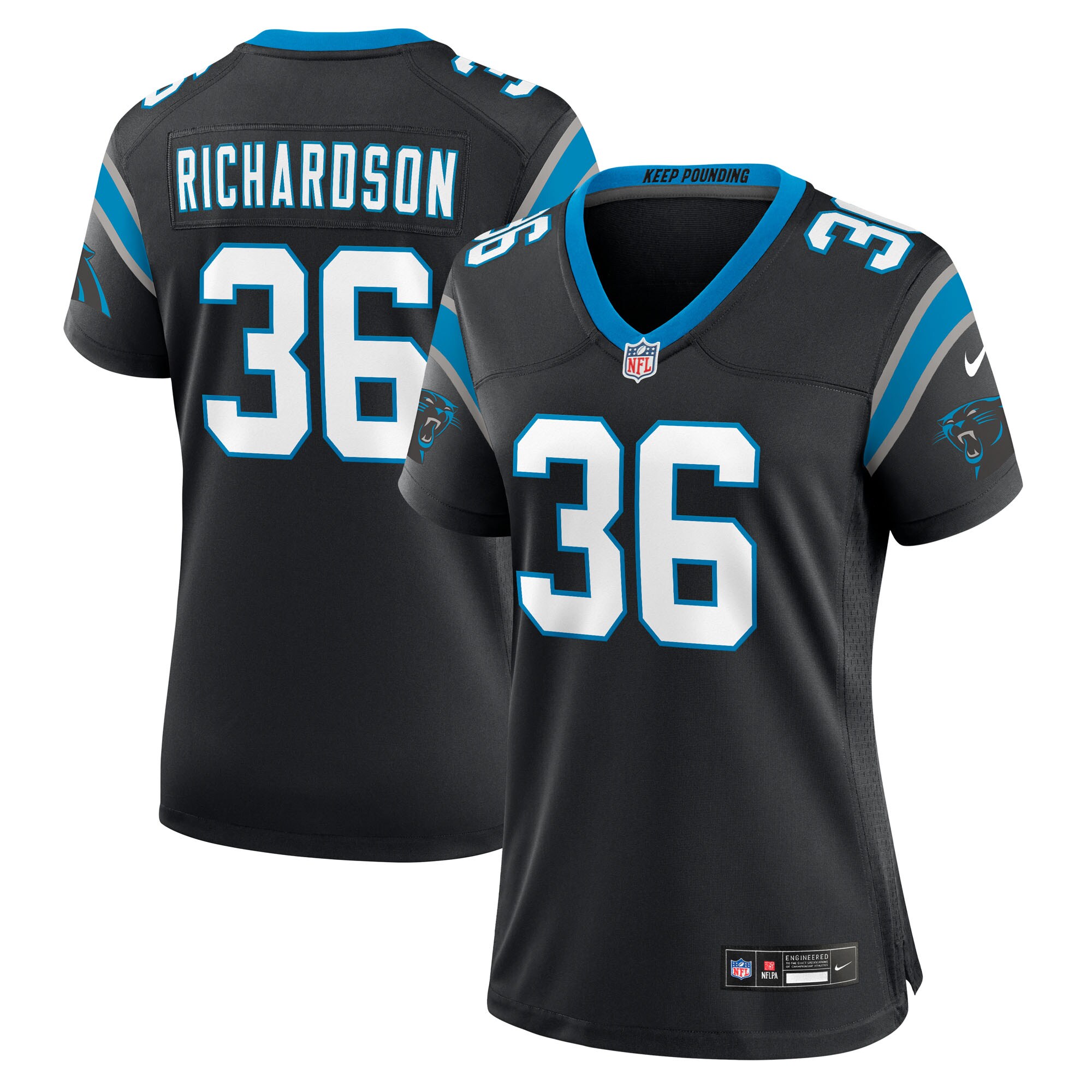 Demani Richardson Carolina Panthers Women's Team Game Jersey - Black