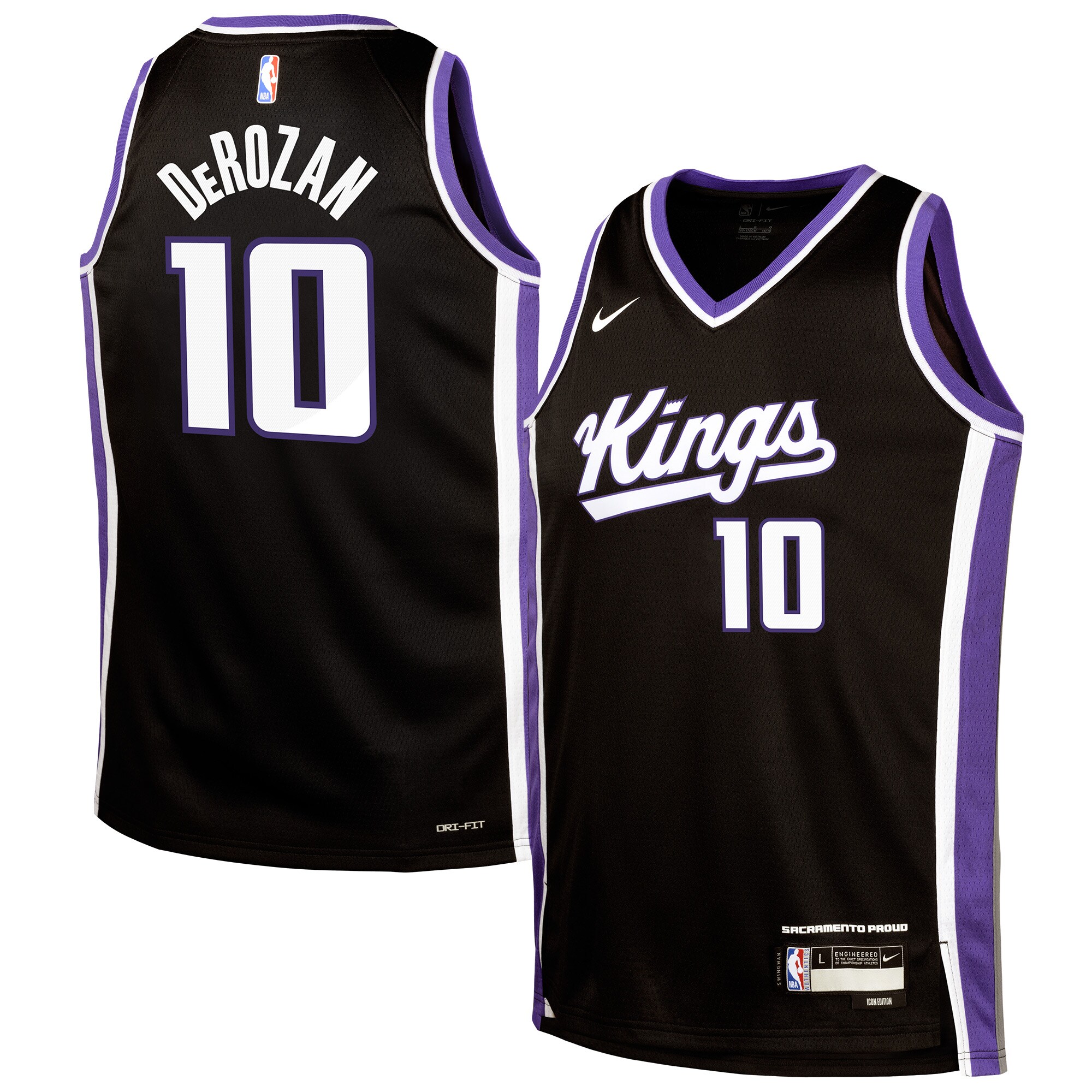 DeMar DeRozan Sacramento Kings Youth Swingman Jersey - Icon Edition - Black
