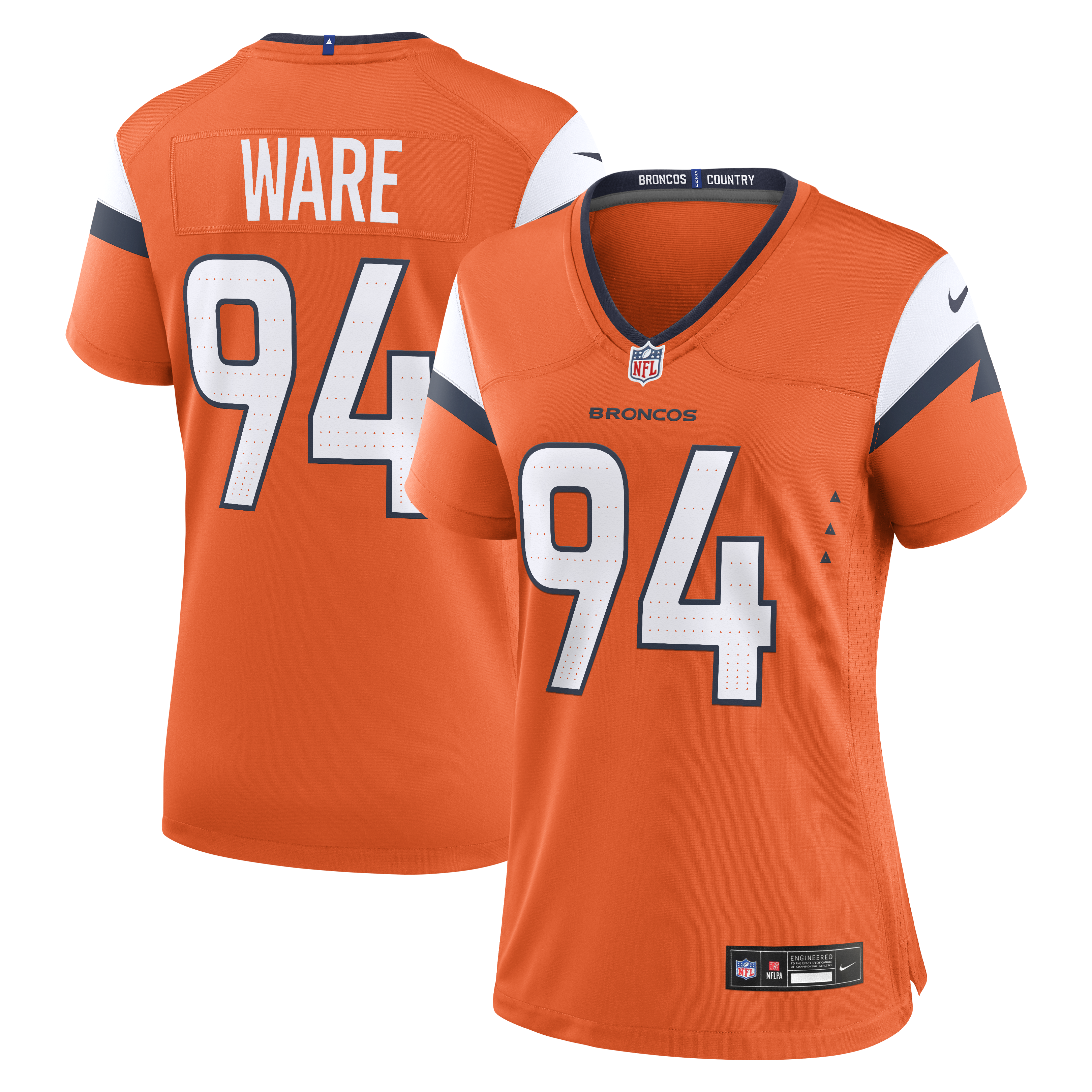 DeMarcus Ware Denver Broncos Women's Team Retired Game Jersey - Orange