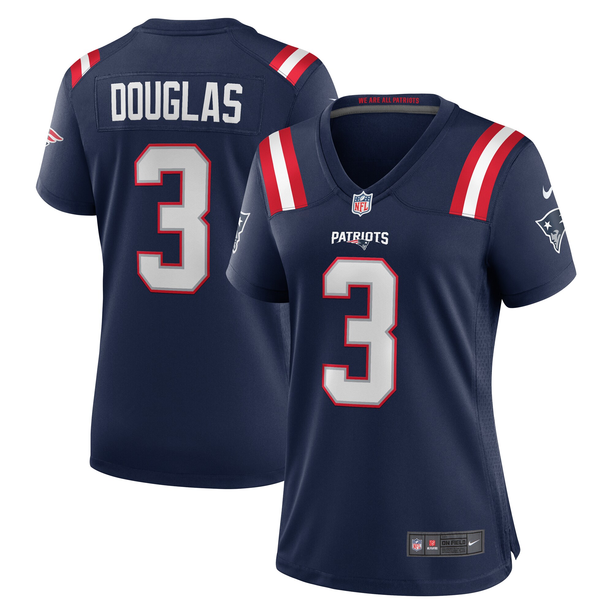 Demario Douglas New England Patriots Women's Game Jersey - Navy
