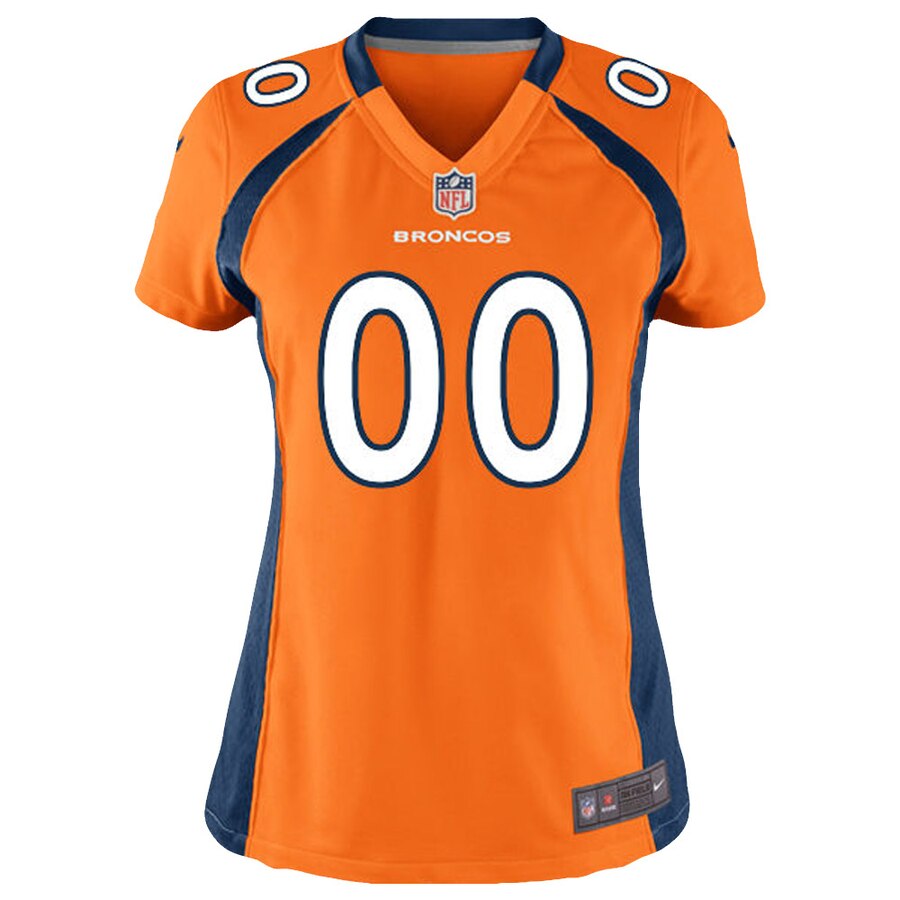 Alternative view of Denver Broncos Orange Custom Jersey - Nike NFL