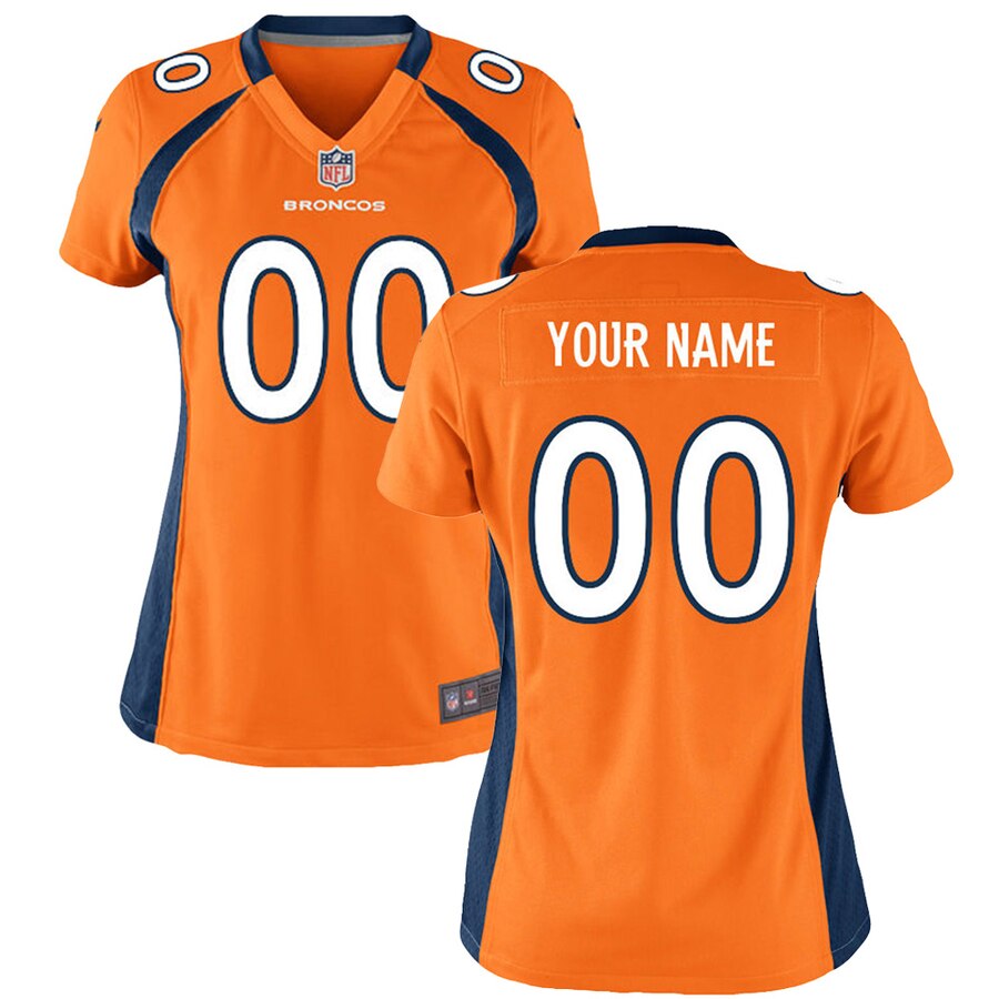Denver Broncos Orange Custom Jersey - Nike NFL