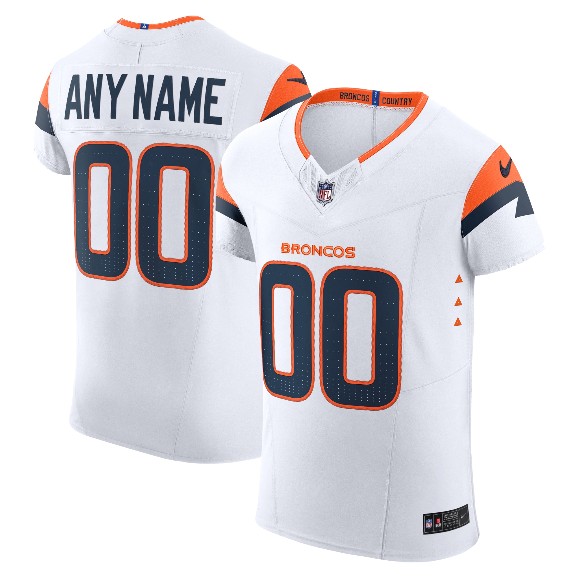 Denver Broncos Vapor F.U.S.E. Elite Custom Jersey - White