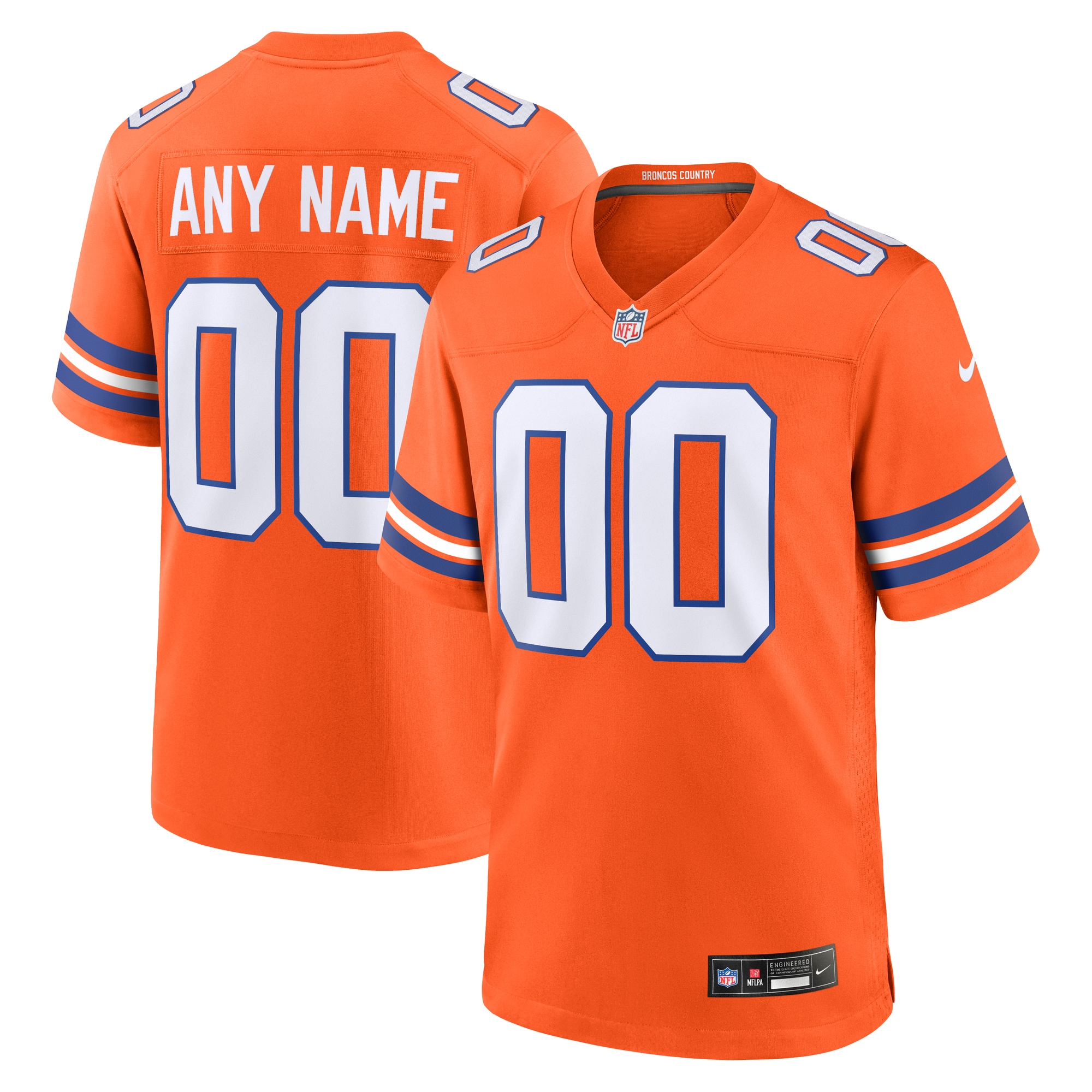 Denver Broncos Youth 2nd Alternate Custom Jersey - Orange