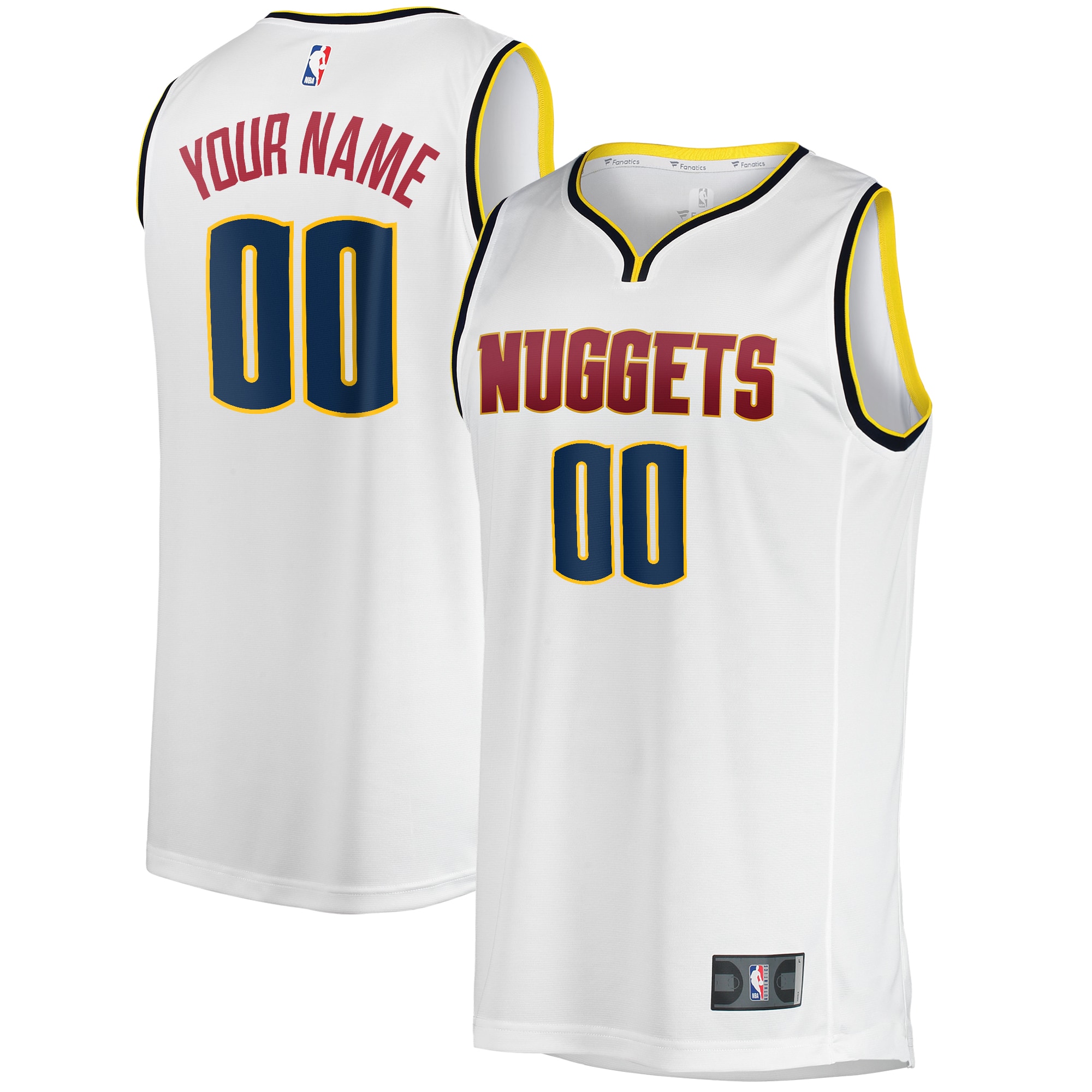 Denver Nuggets Fanatics Fast Break Custom Jersey - Association Edition - White