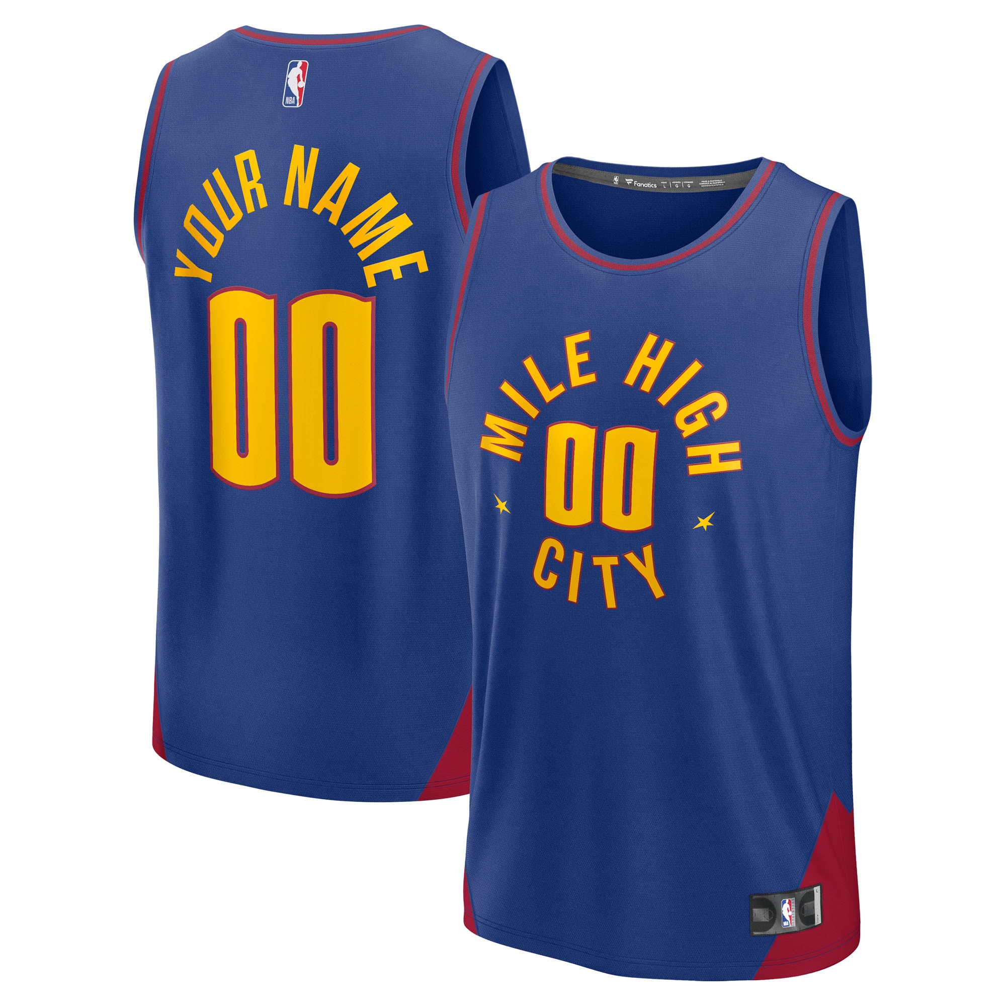 Denver Nuggets Fanatics Youth Fast Break Custom Jersey - Blue - Statement Edition