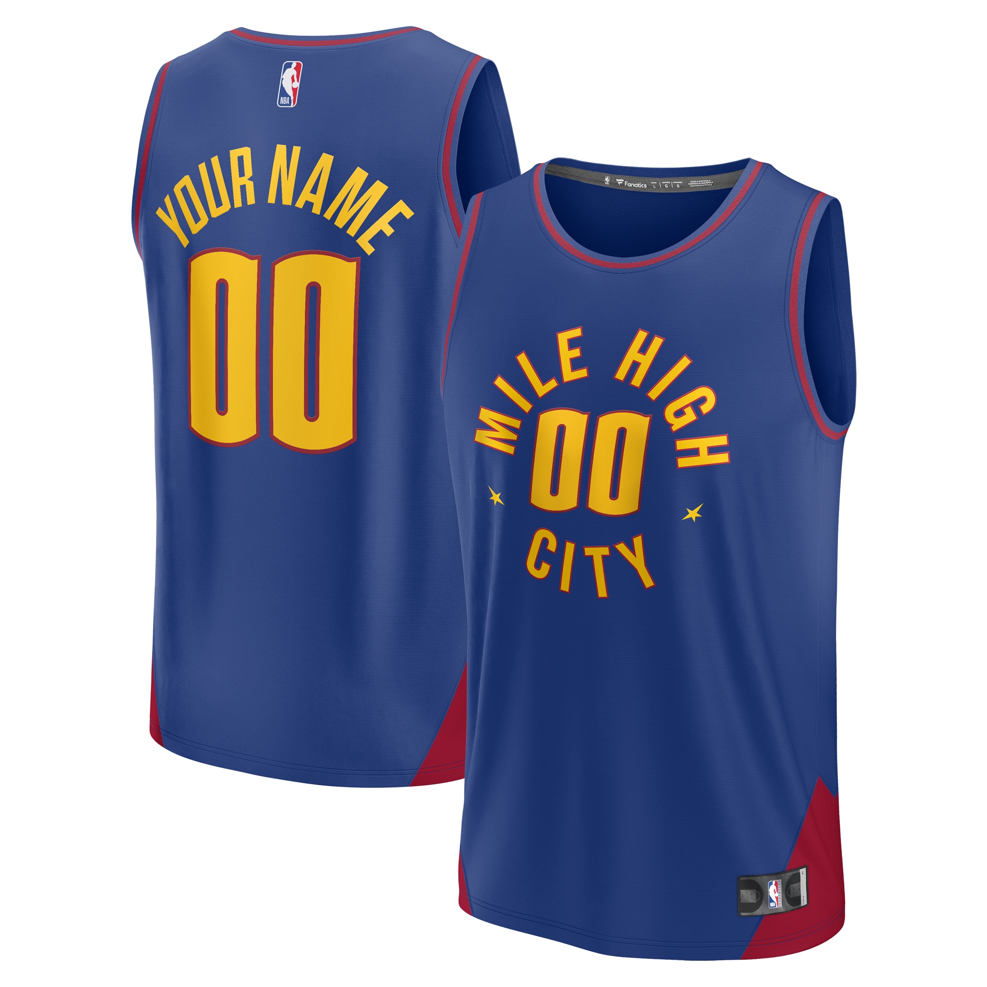 Denver Nuggets Fanatics Youth Fast Break Custom Jersey - Statement Edition - Blue