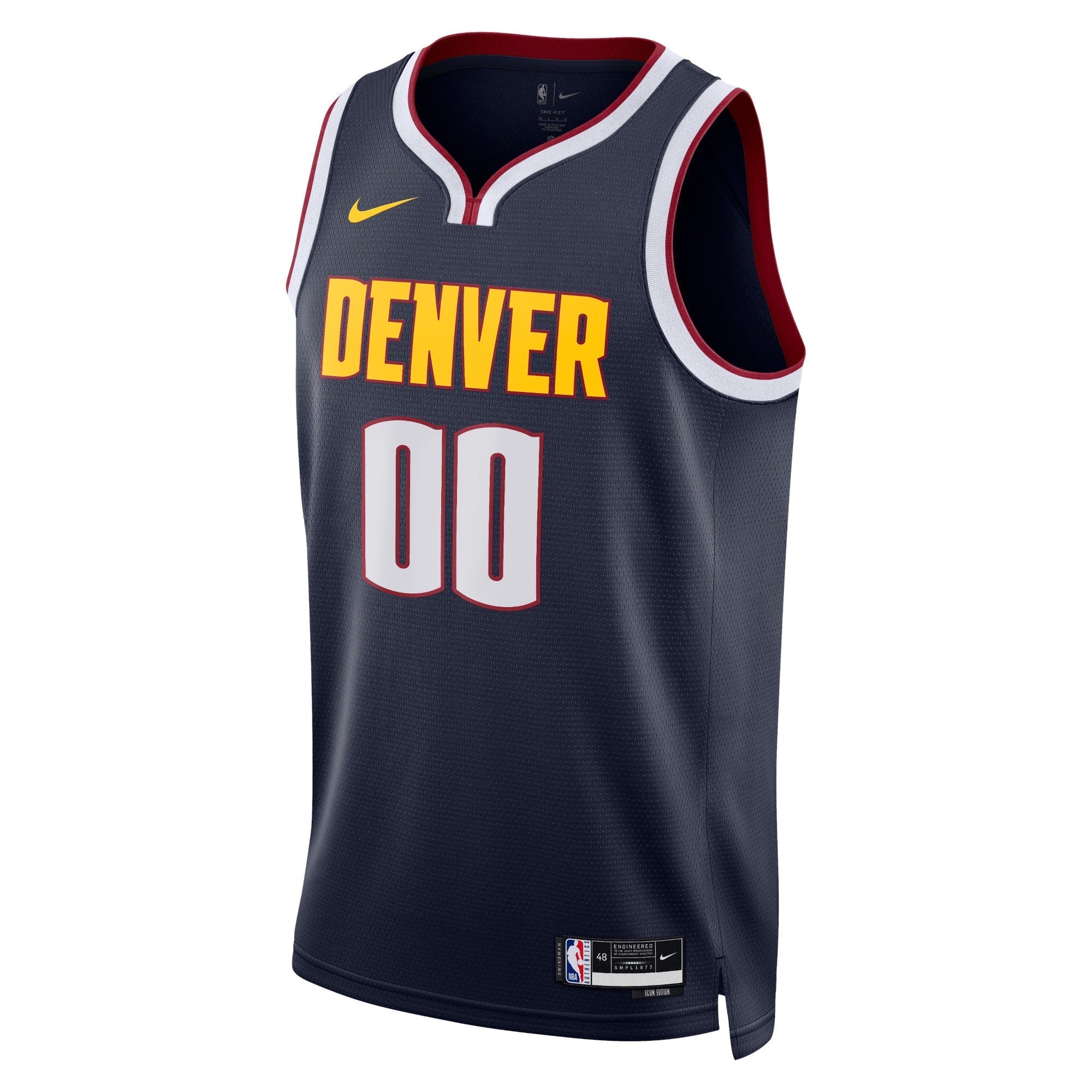 Alternative view of Denver Nuggets Navy Jersey - Nike - Custom Edition
