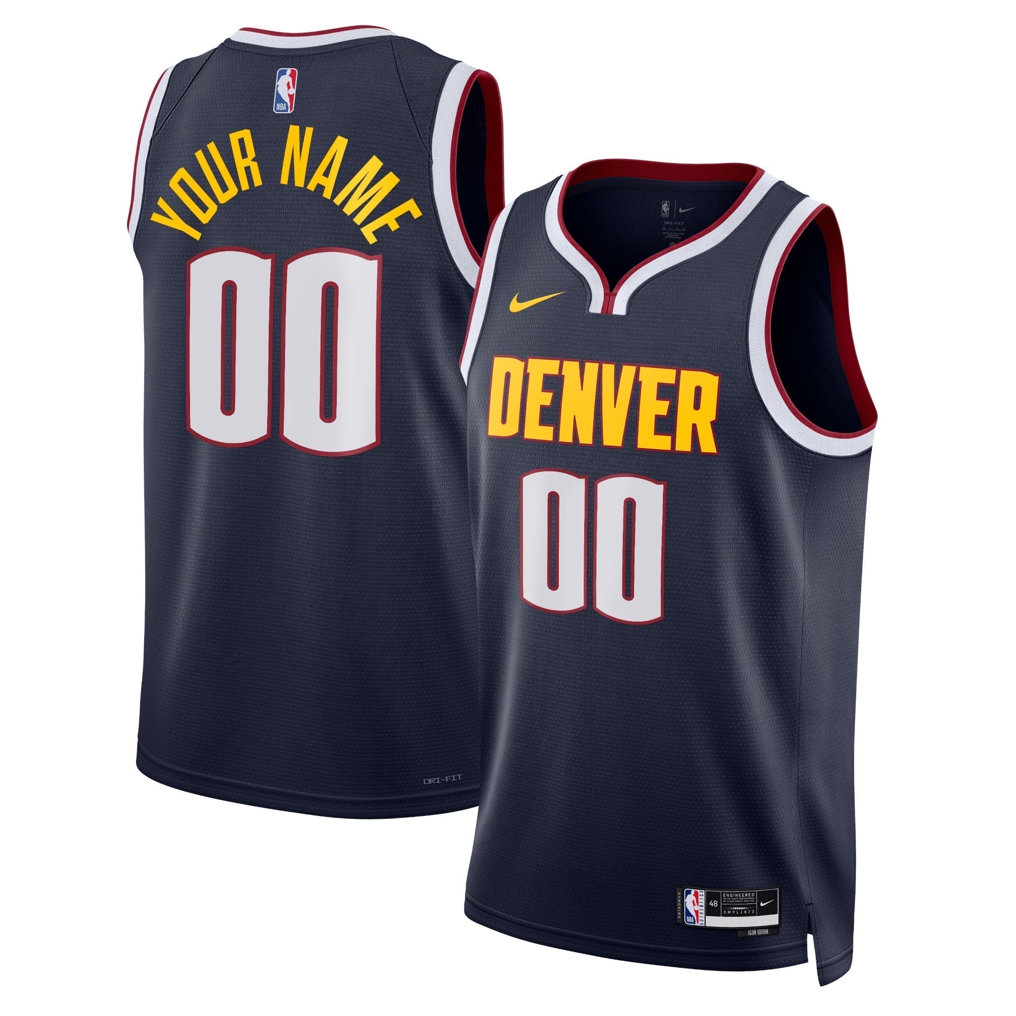 Denver Nuggets Navy Jersey - Nike - Custom Edition