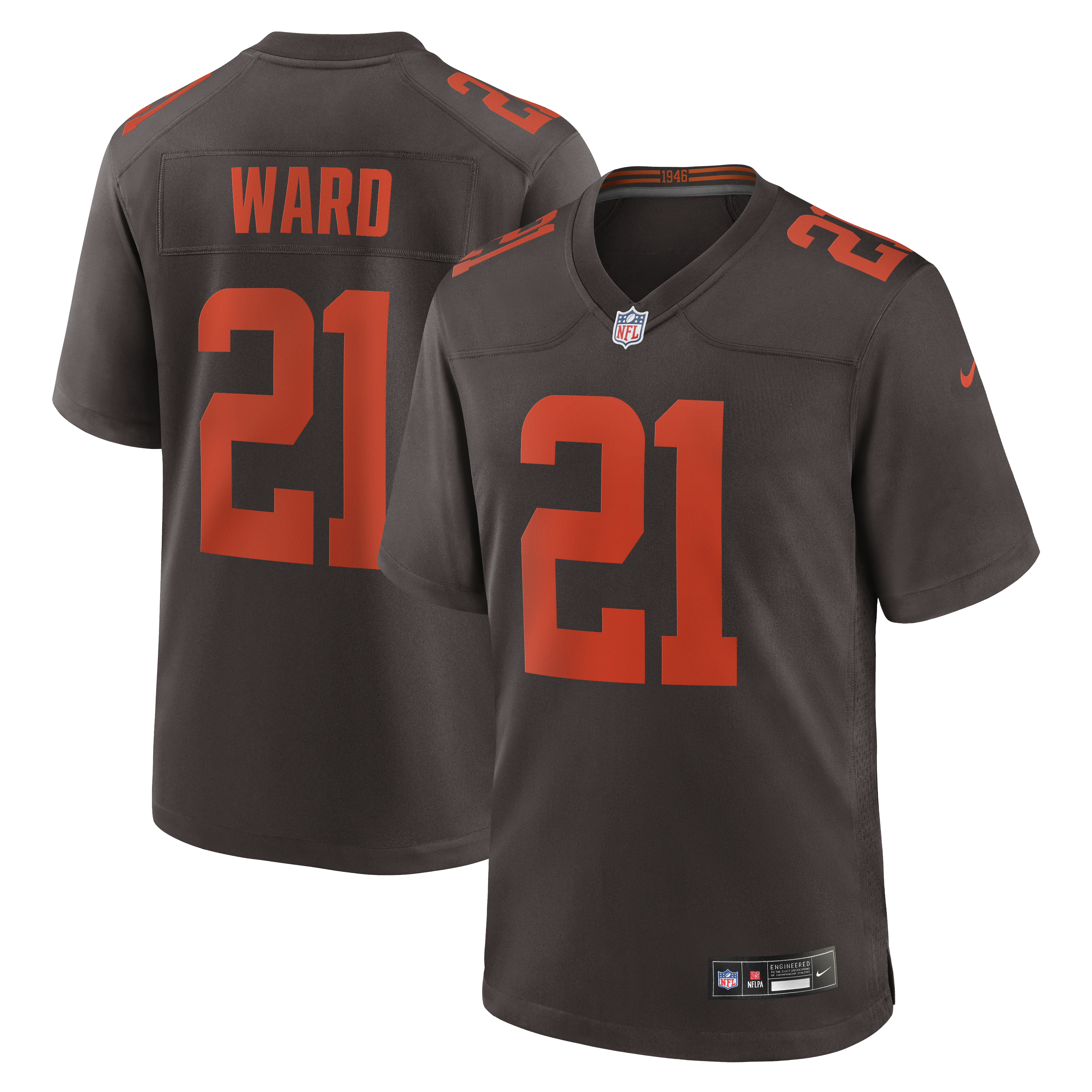 Denzel Ward Cleveland Browns Alpha Dawg Game Jersey - Brown