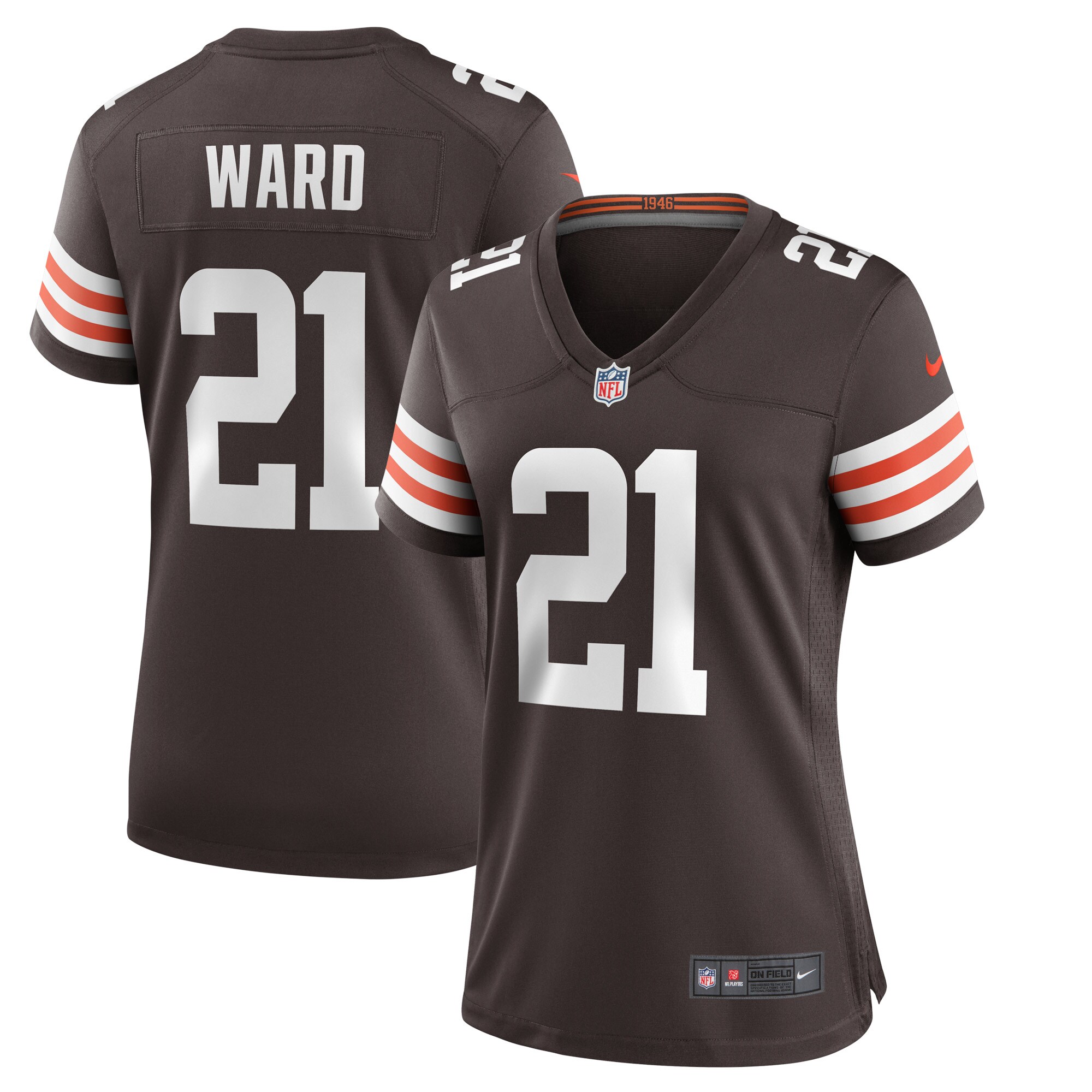 Denzel Ward Cleveland Browns Women's Player Game Jersey - Brown
