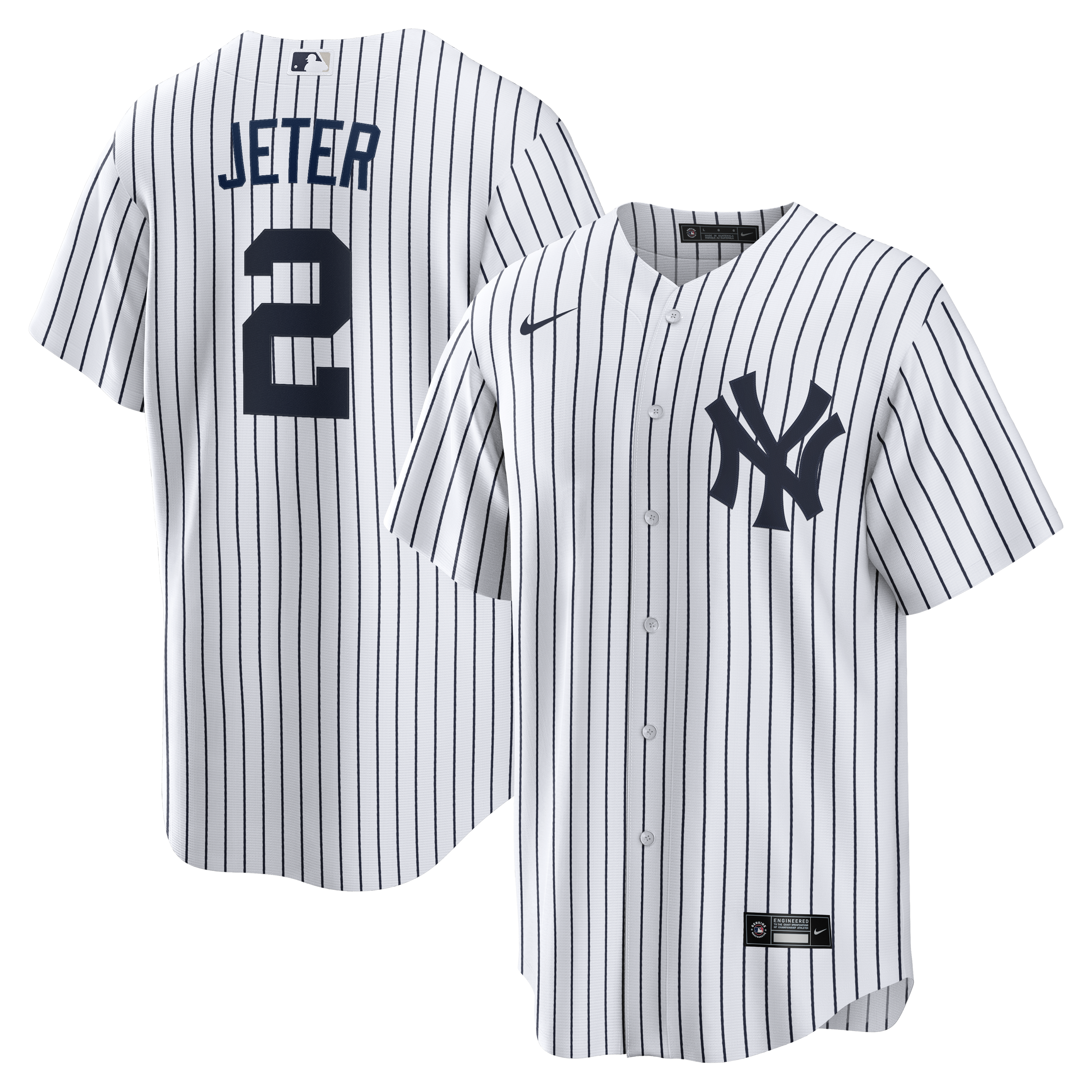 Derek Jeter New York Yankees Home Retired Player Jersey - White