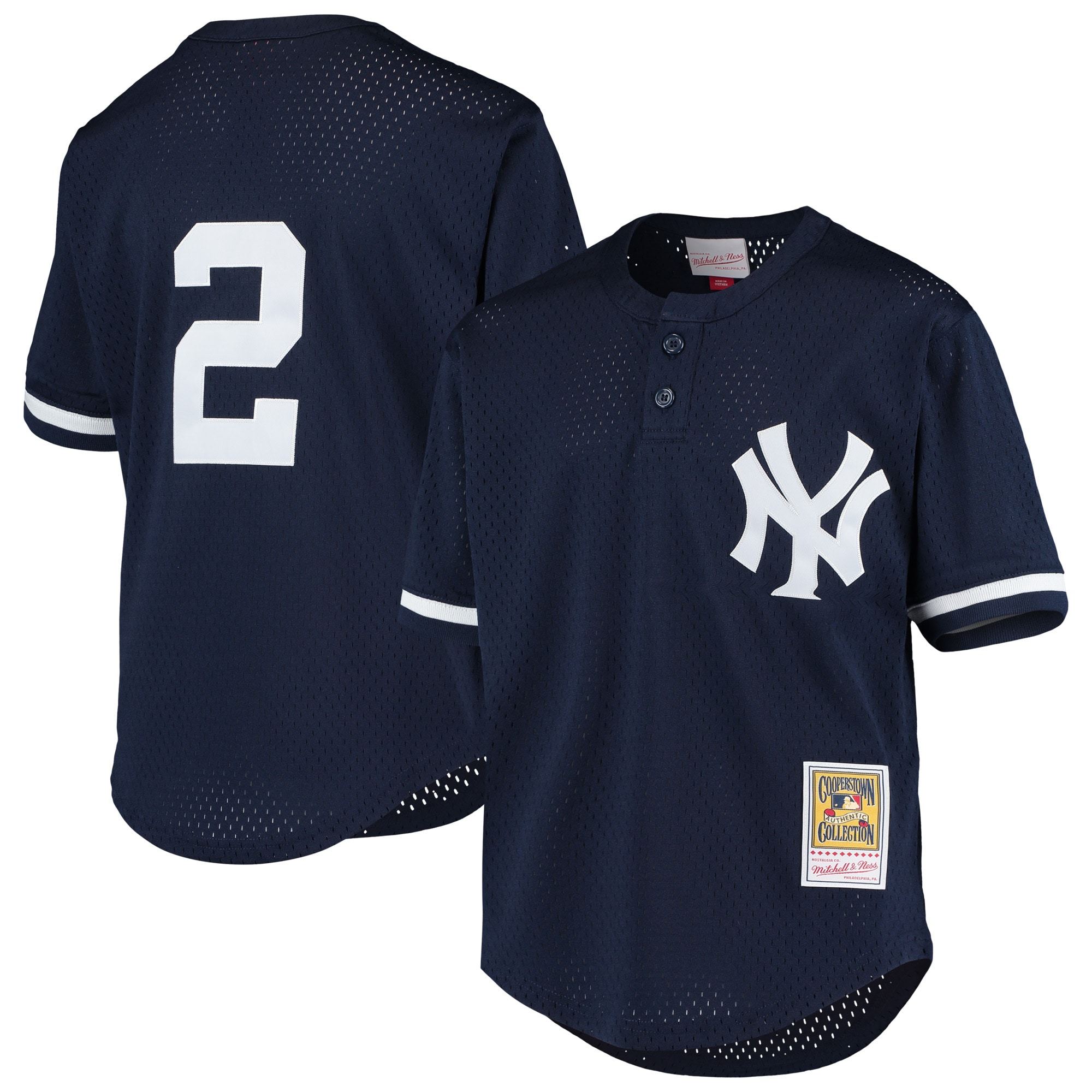 Derek Jeter New York Yankees Youth Cooperstown Collection Mesh Batting Practice Jersey - Navy