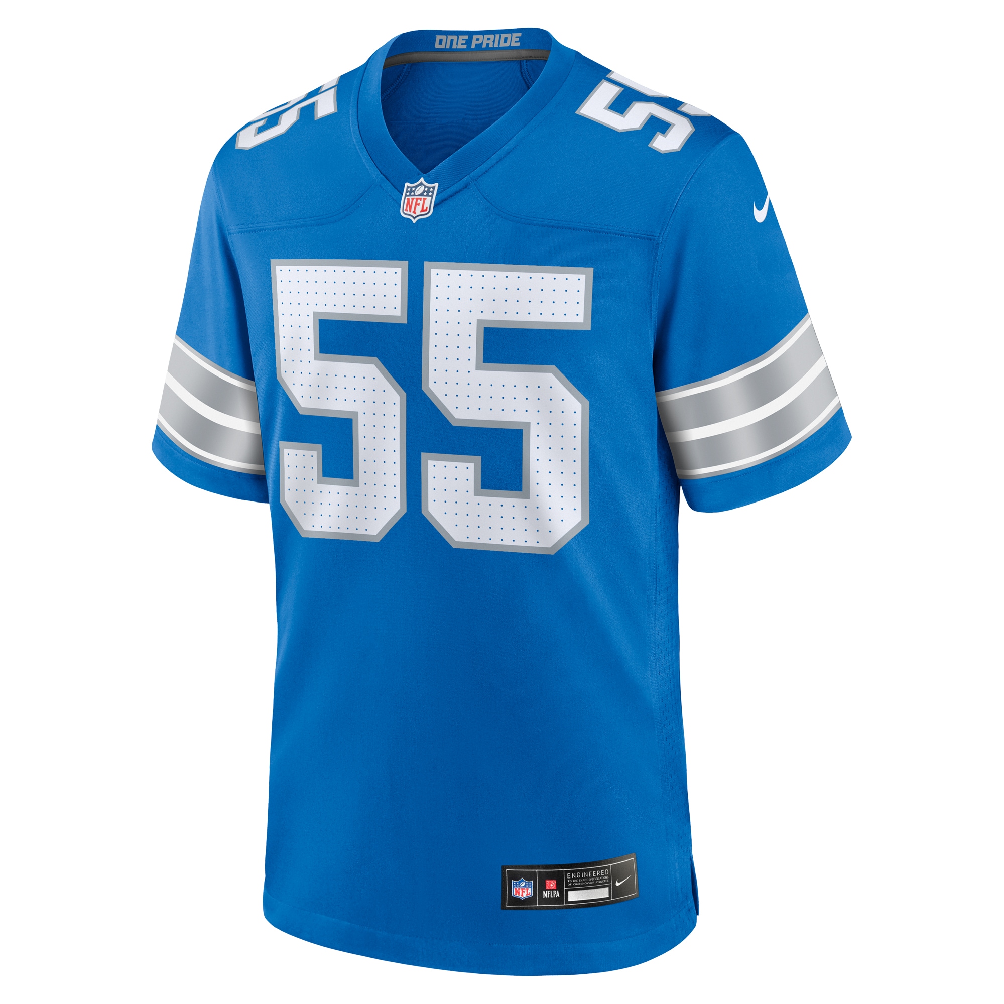 Derrick Barnes Detroit Lions Team Game Jersey – Blue